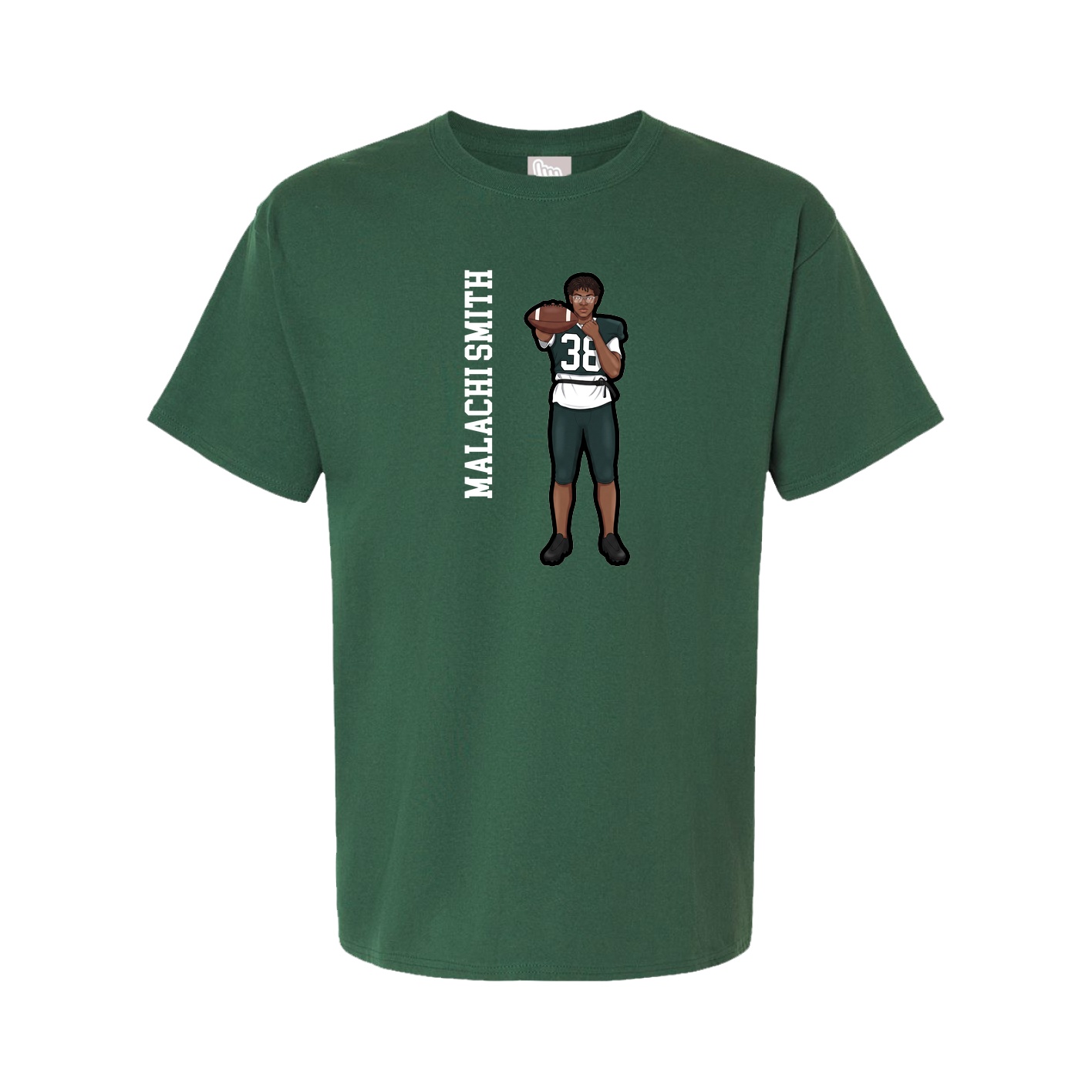 Youth Tee — Name Vertical in Green