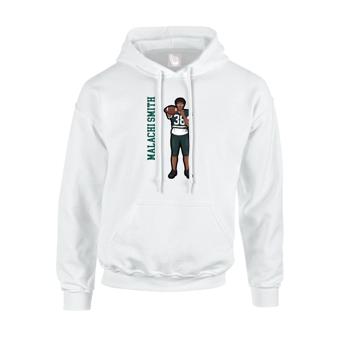 Hoodie — Name Vertical in White