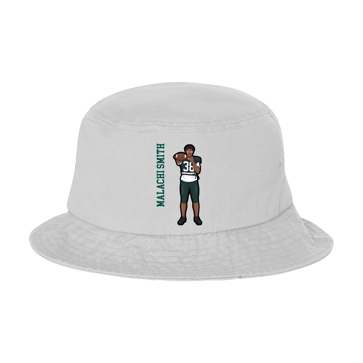 Bucket Cap — Name Vertical in White