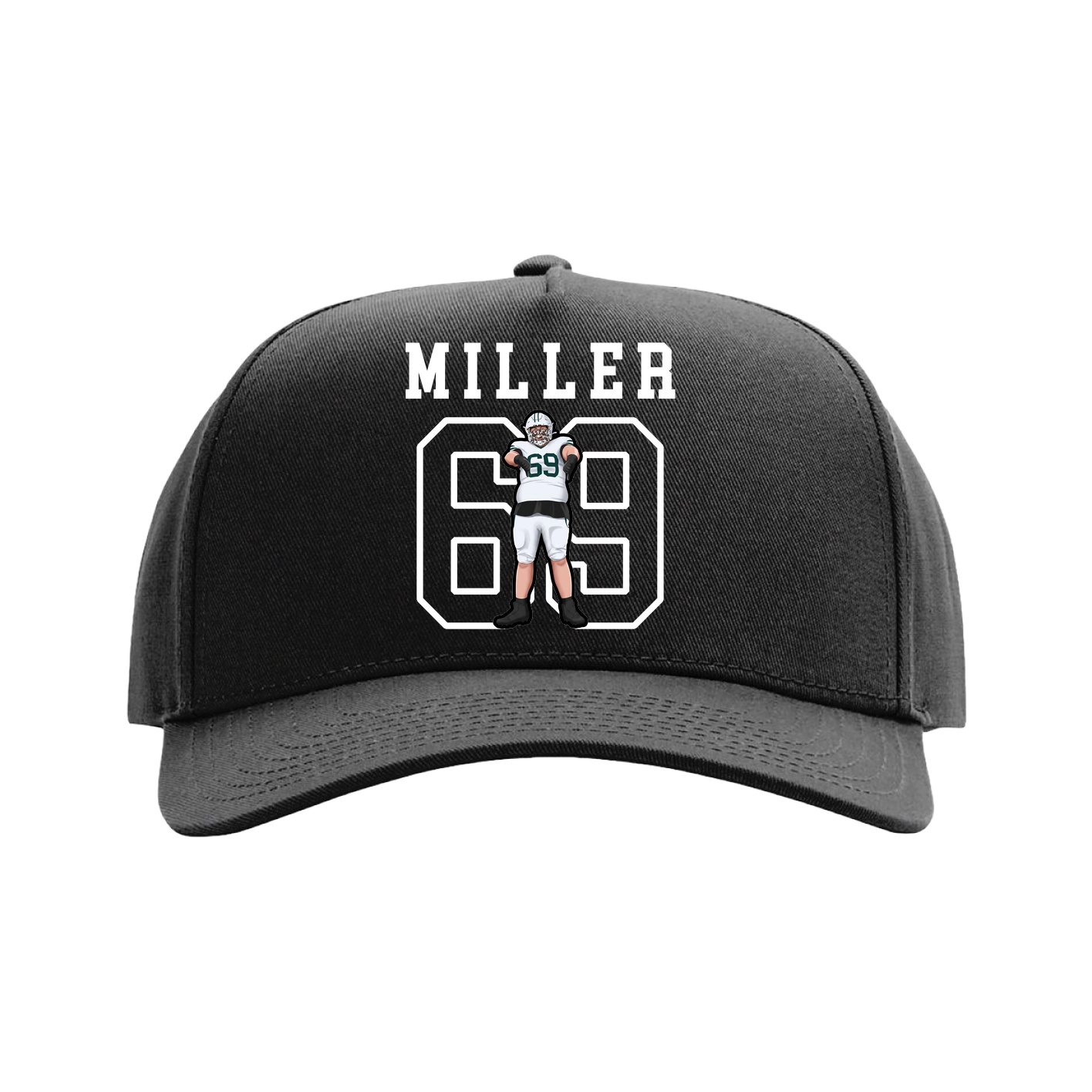 Full Fabric Five-Panel Champ Cap — Shirsey in Black