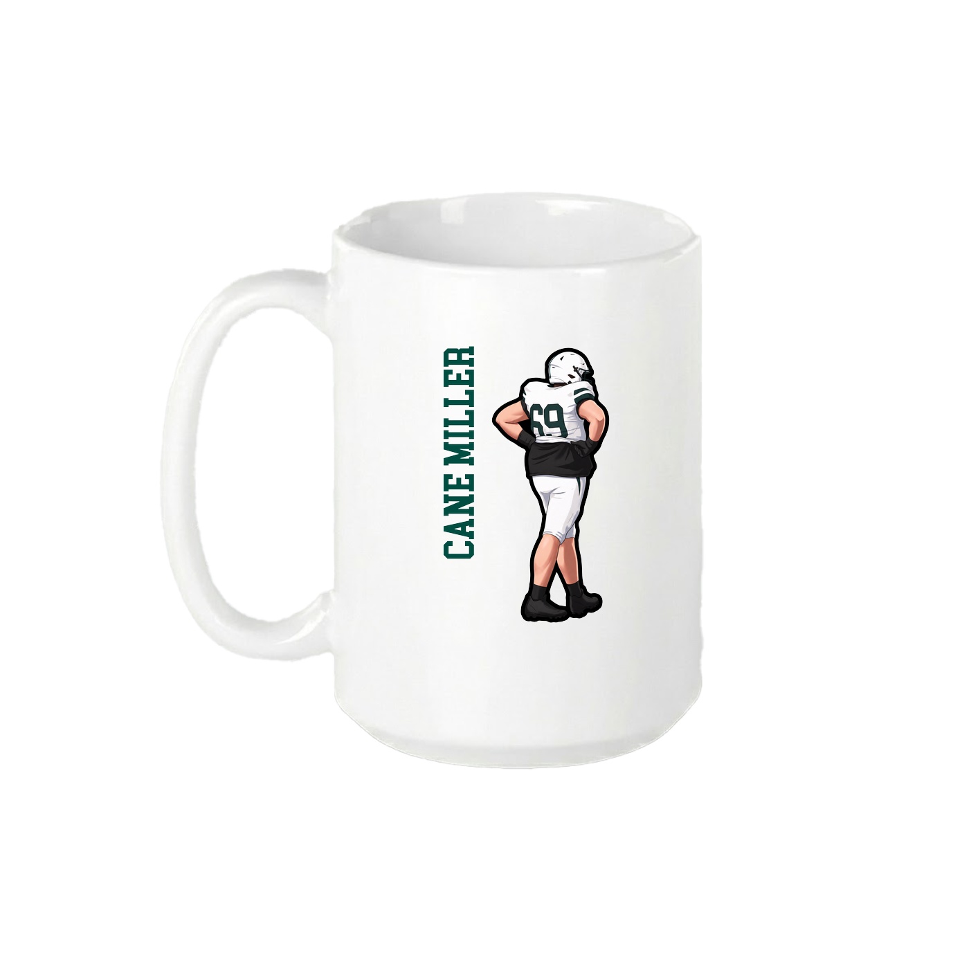 15oz Coffee Mug — Name Vertical in White