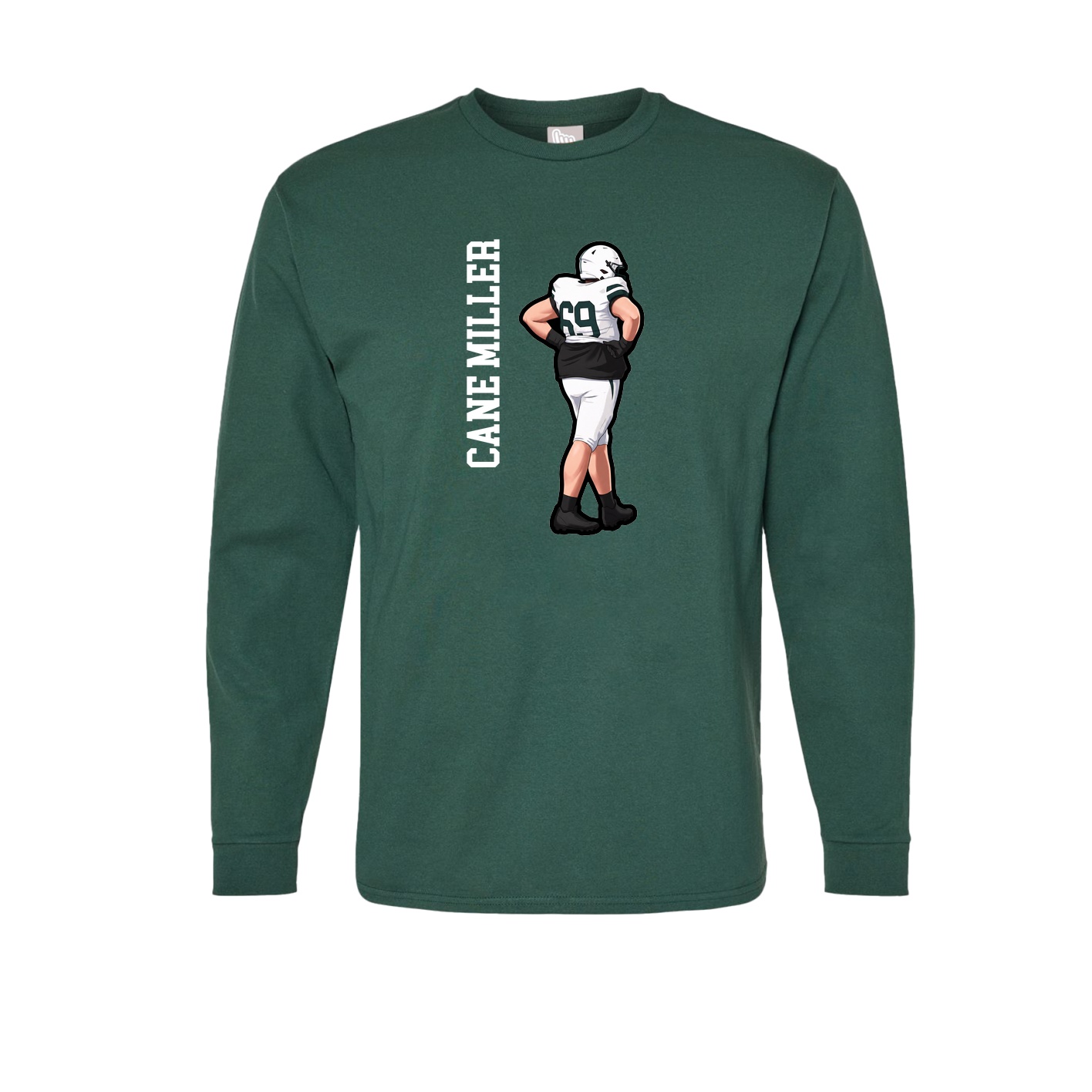 Long Sleeve Tee — Name Vertical in Green