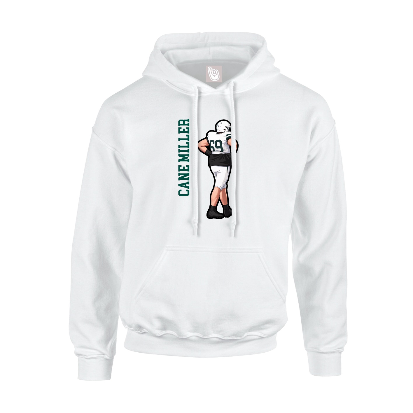 Youth Hoodie — Name Vertical in White