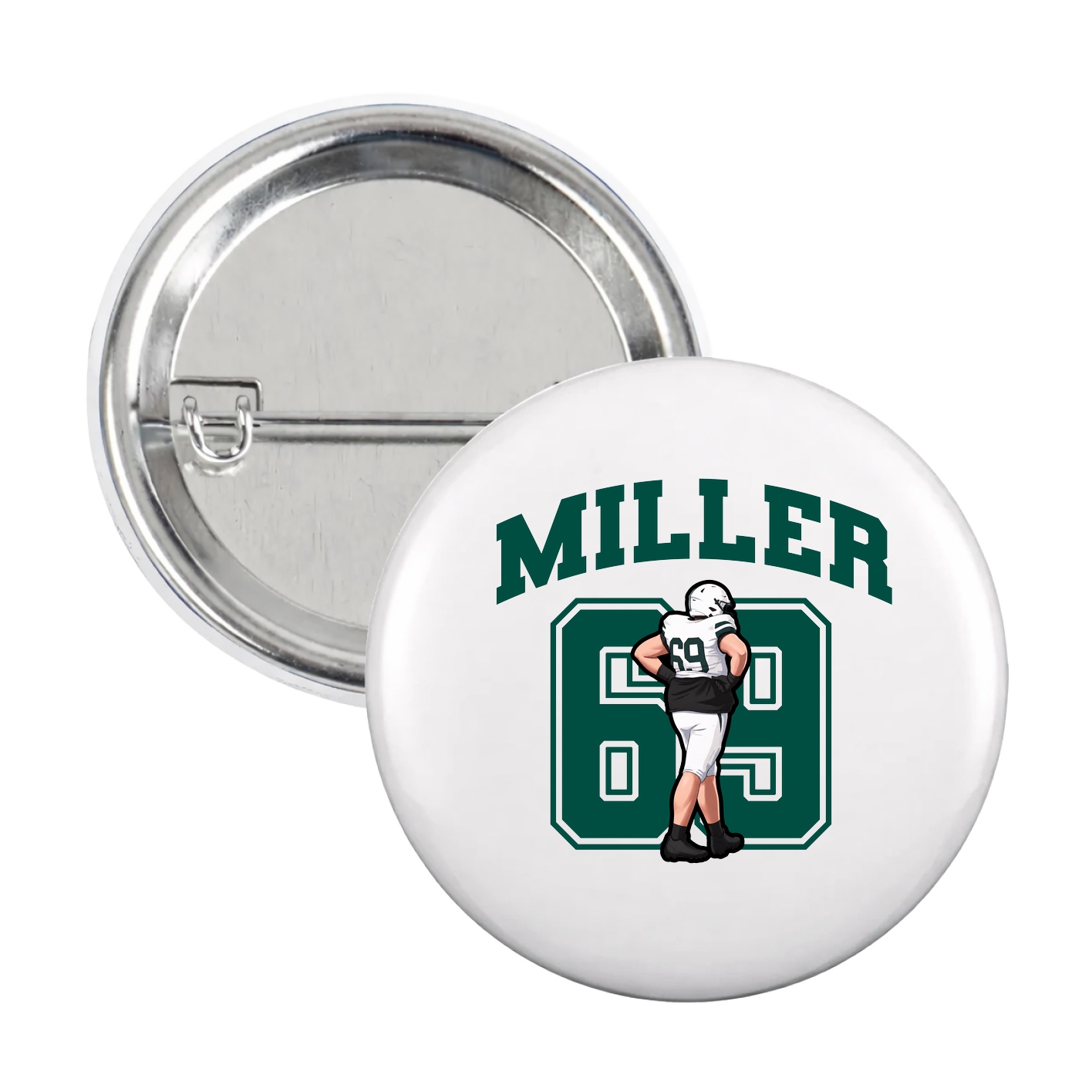 Game Day Button — Number in White