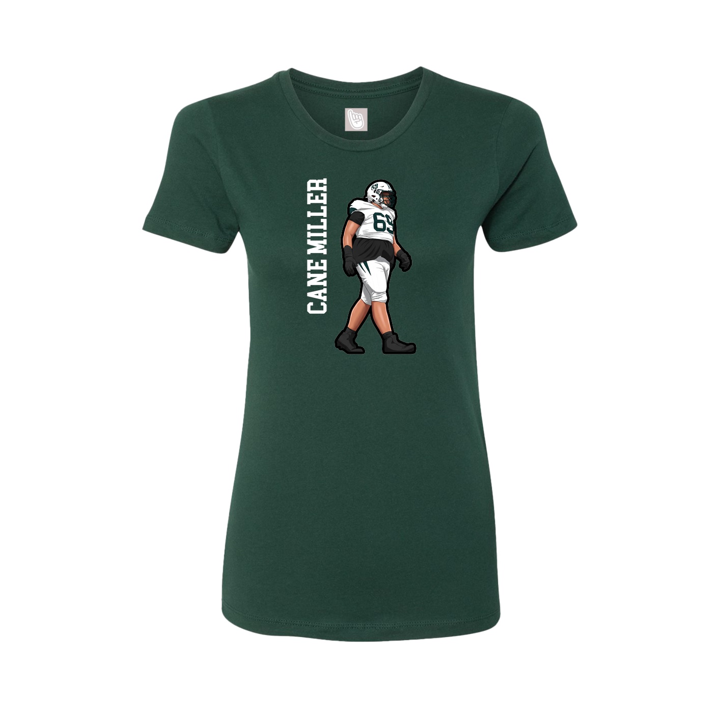 Fitted Women's Tee — Name Vertical in Green