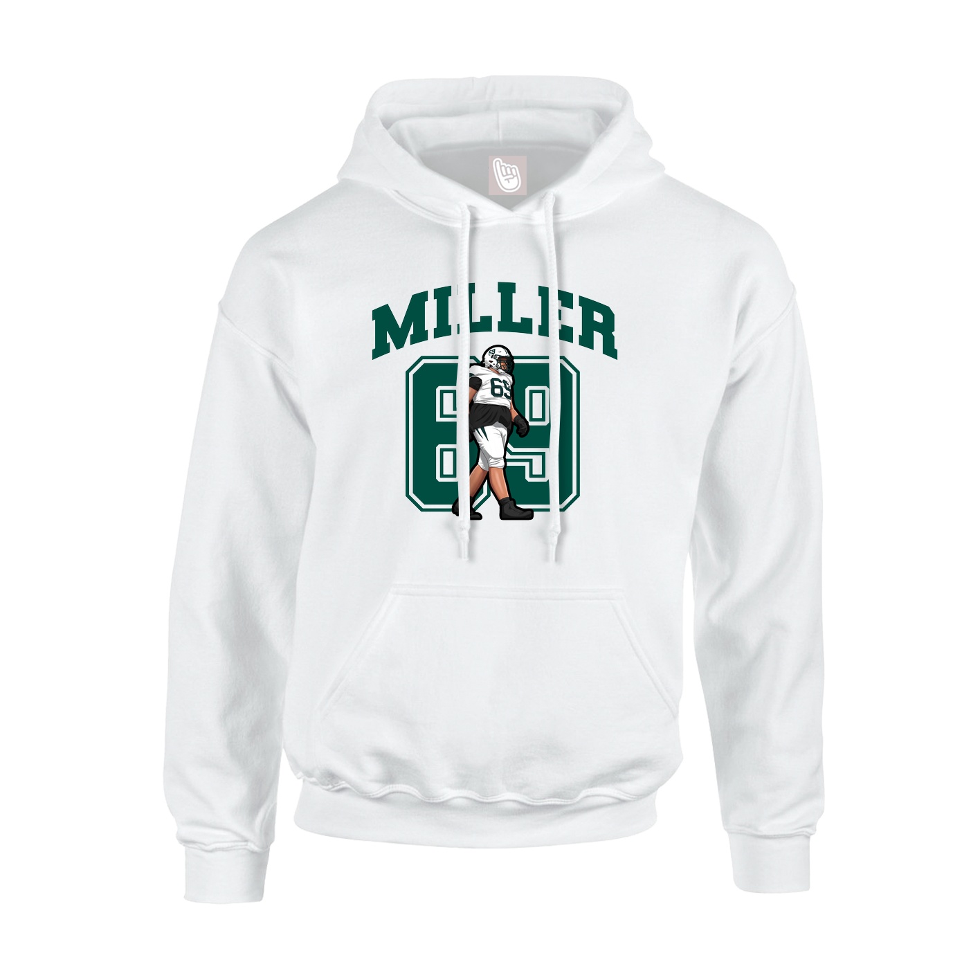 Hoodie — Number in White