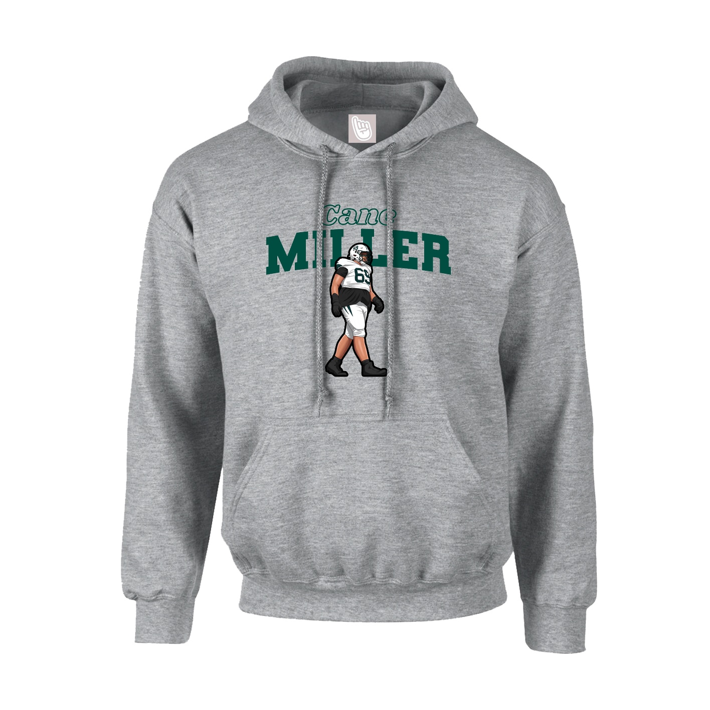 Youth Hoodie — Name Arch in Grey