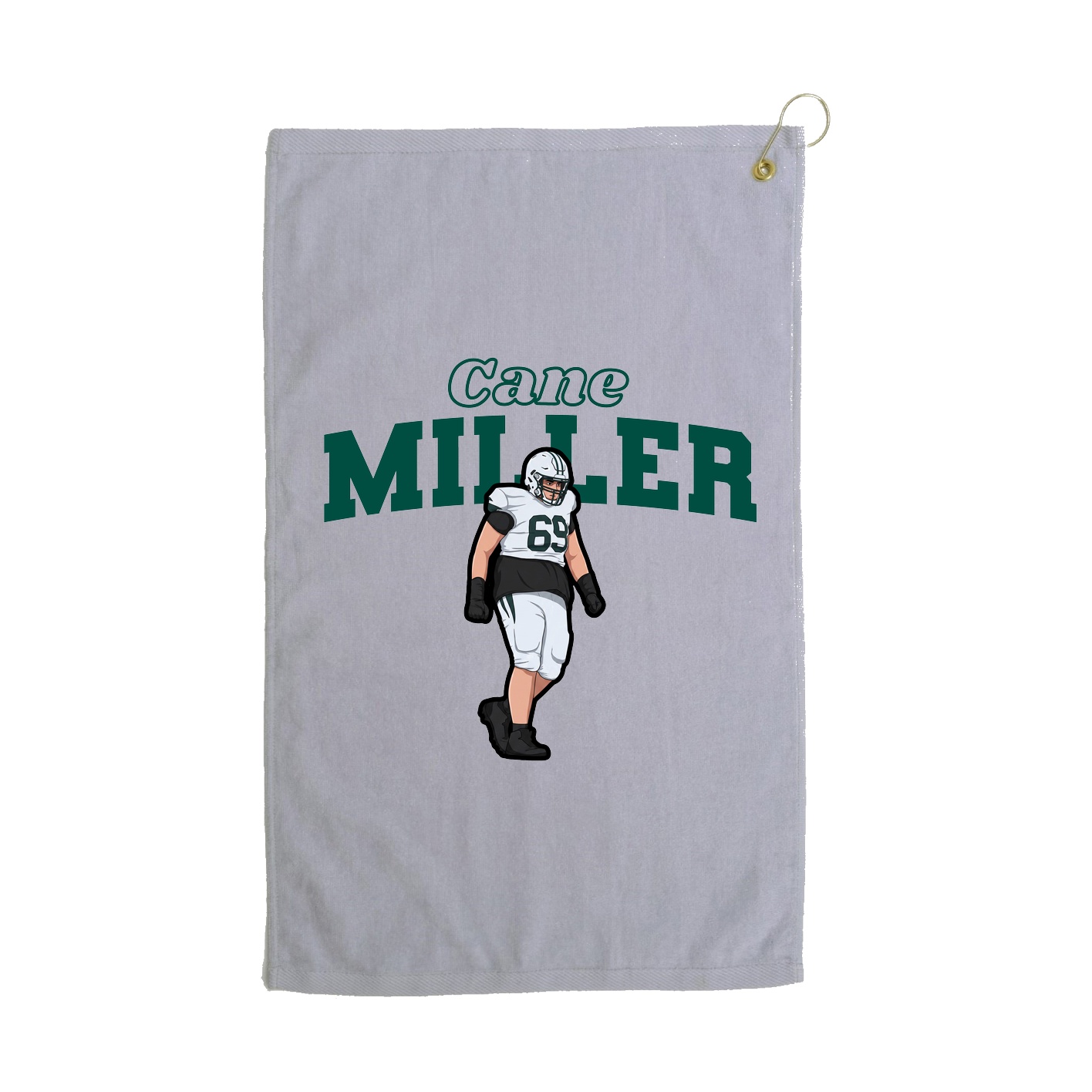 Golf Towel — Name Arch in Grey