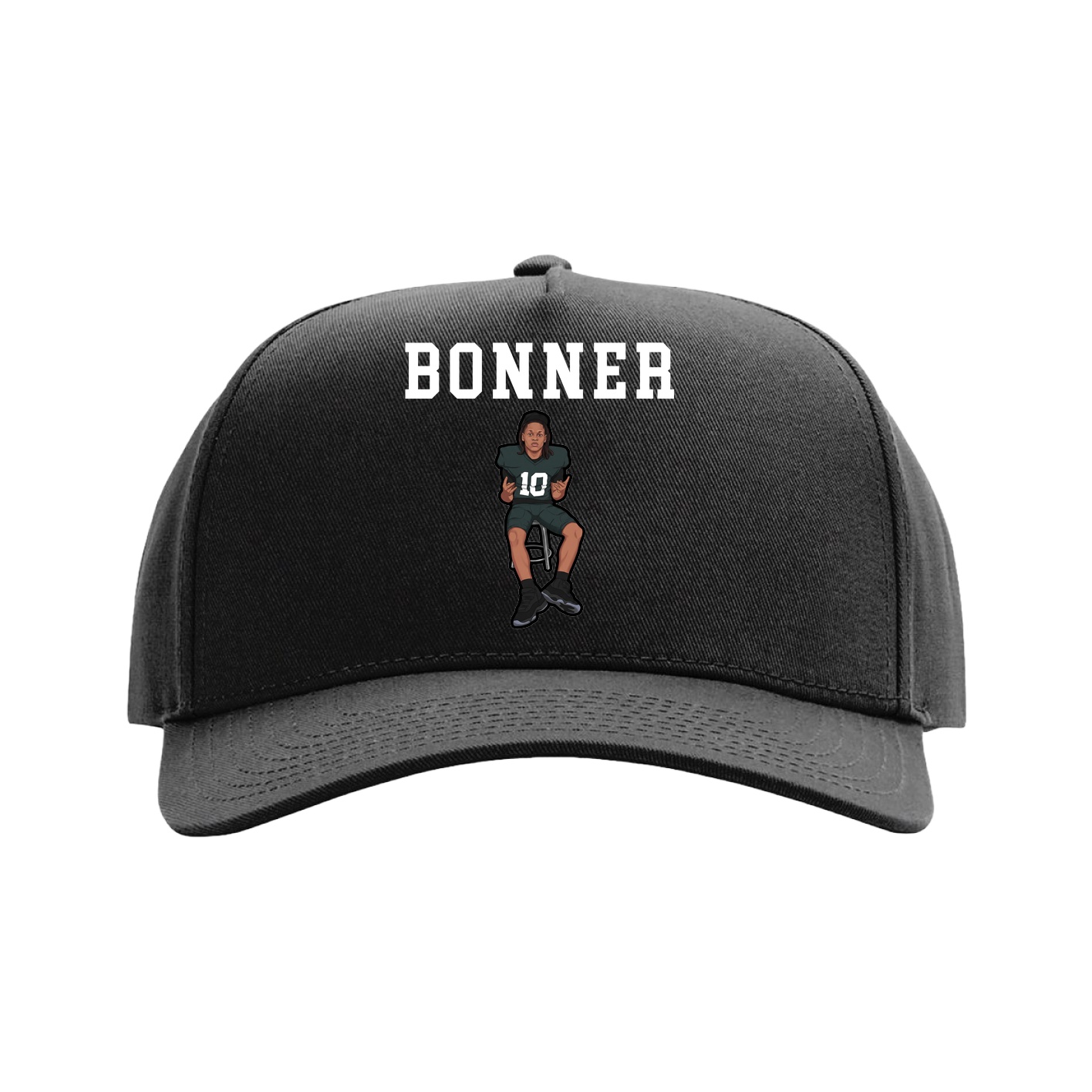 Full Fabric Five-Panel Champ Cap — Shirsey in Black