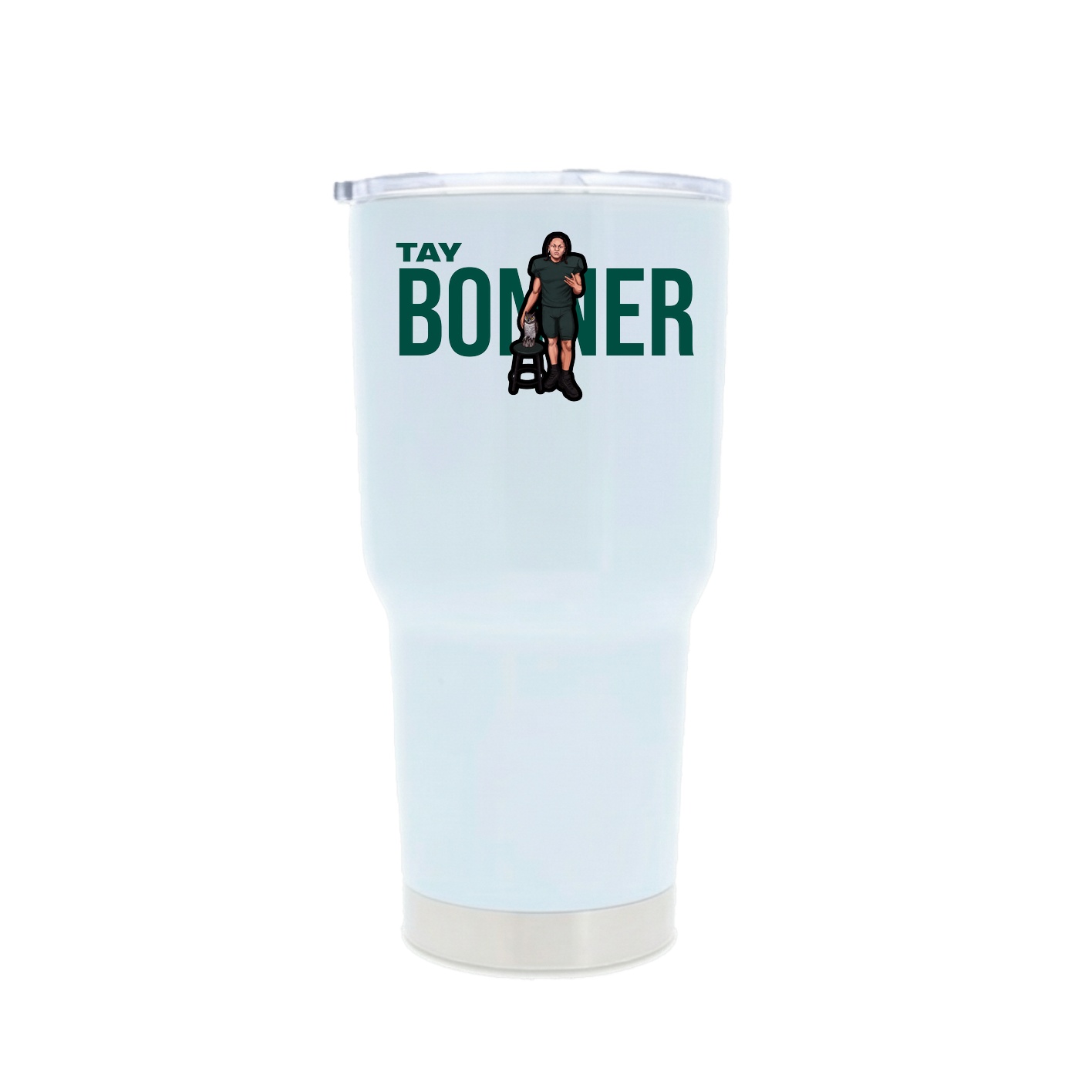 30oz Stainless Steel Tumbler — Player Name in White