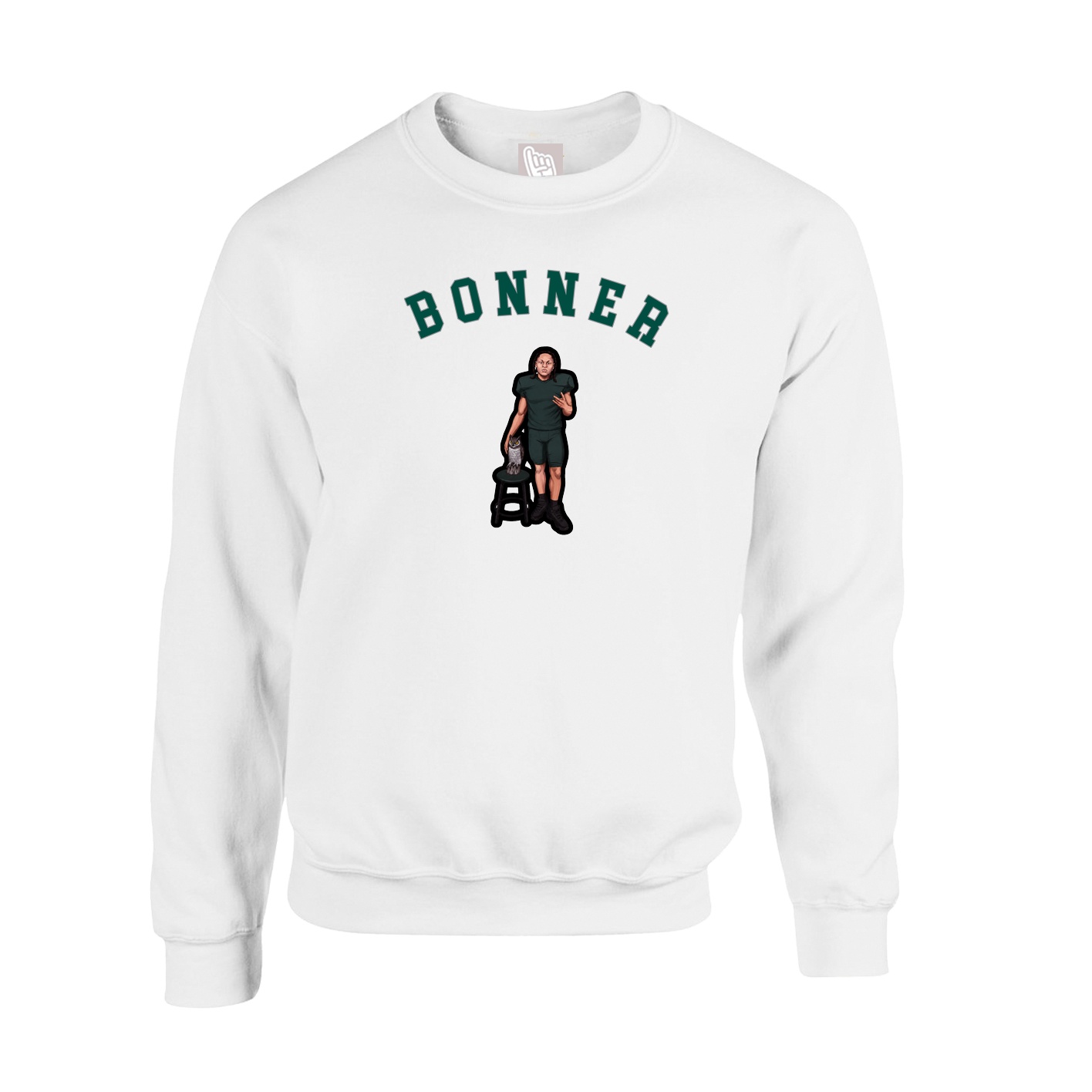 Fleece Crew — Shirsey Arch in White