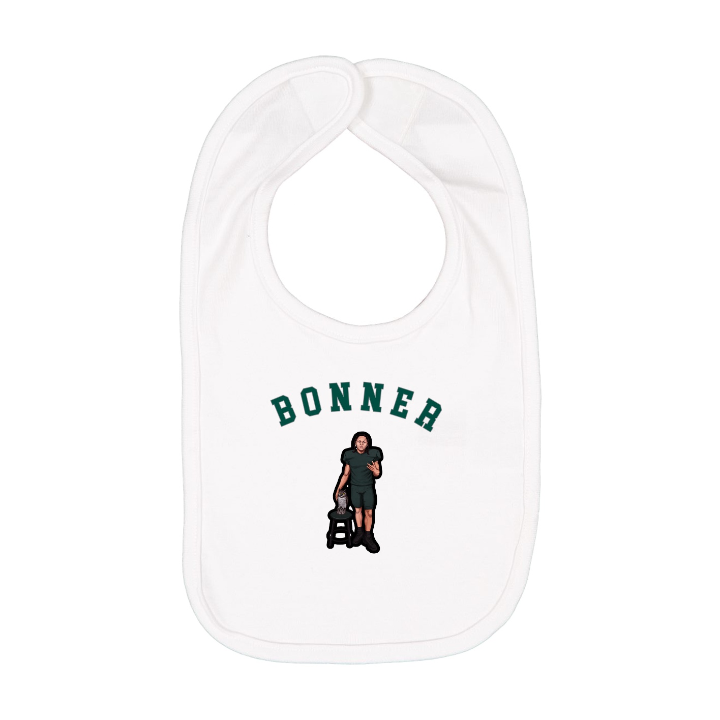 Infant Bib — Shirsey Arch in White