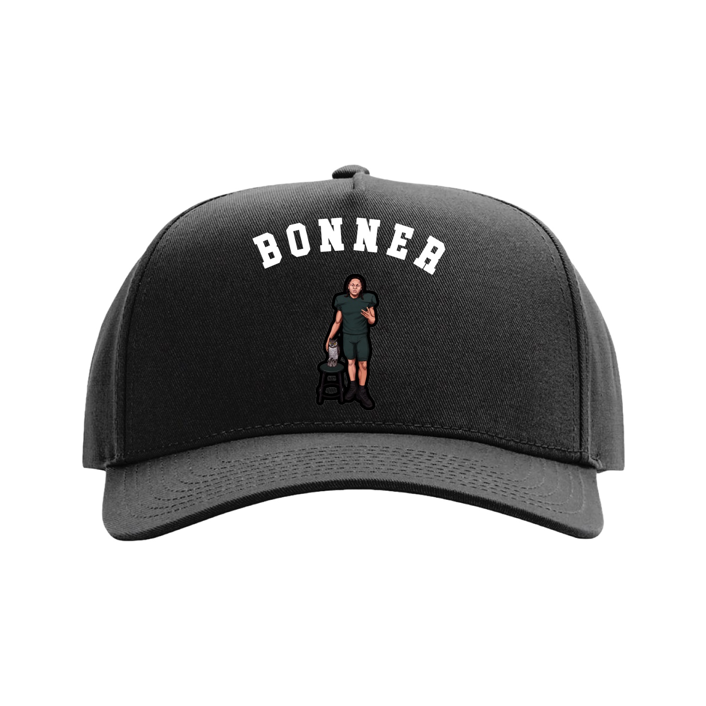 Full Fabric Five-Panel Champ Cap — Shirsey Arch in Black