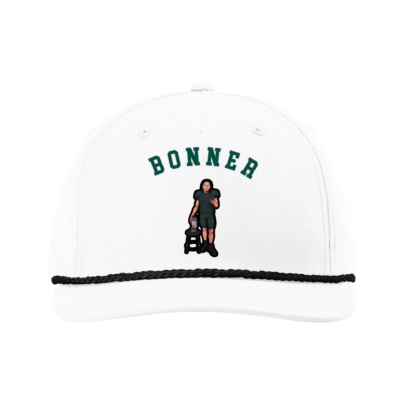 Five-Panel Classic Rope Cap — Shirsey Arch in White