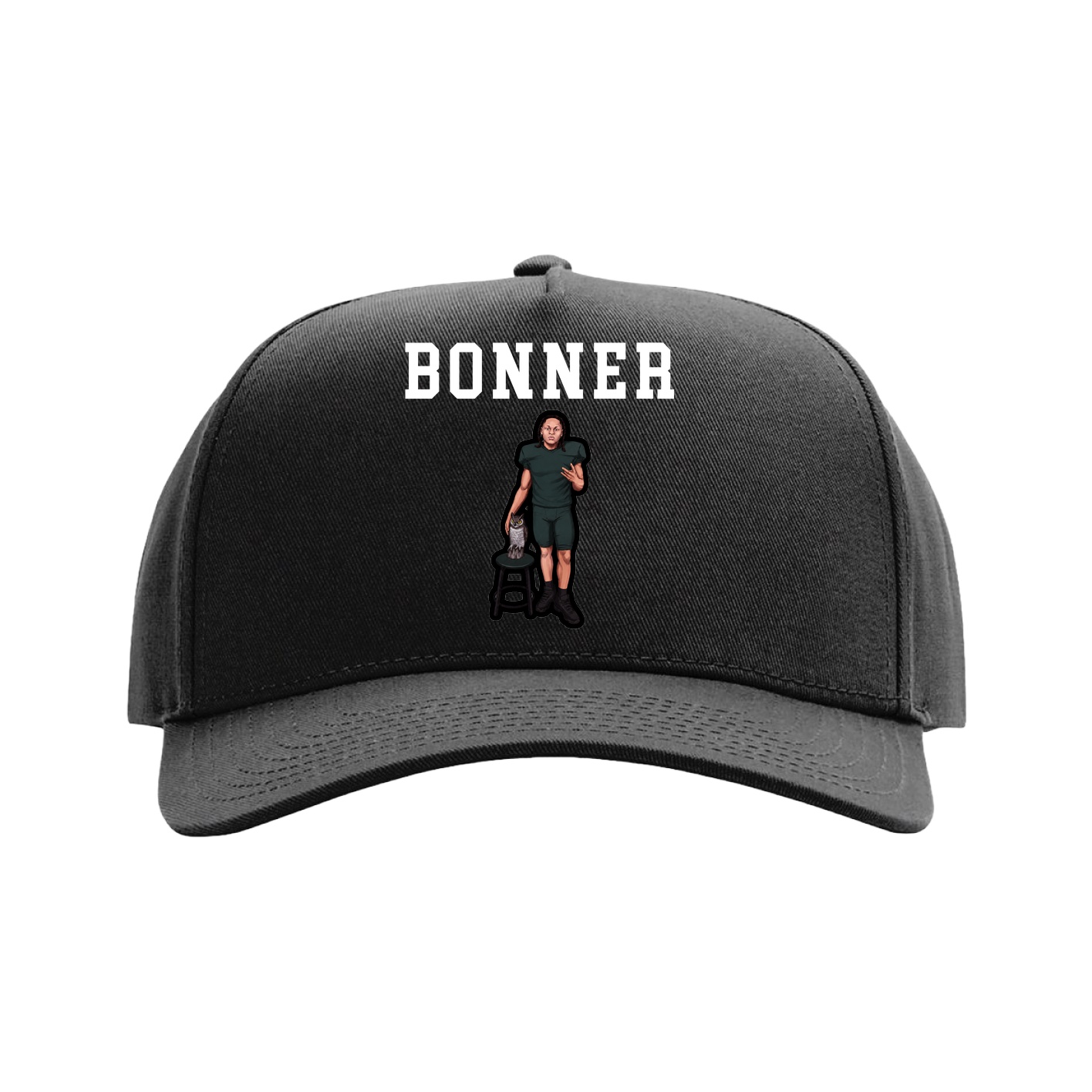 Full Fabric Five-Panel Champ Cap — Shirsey in Black