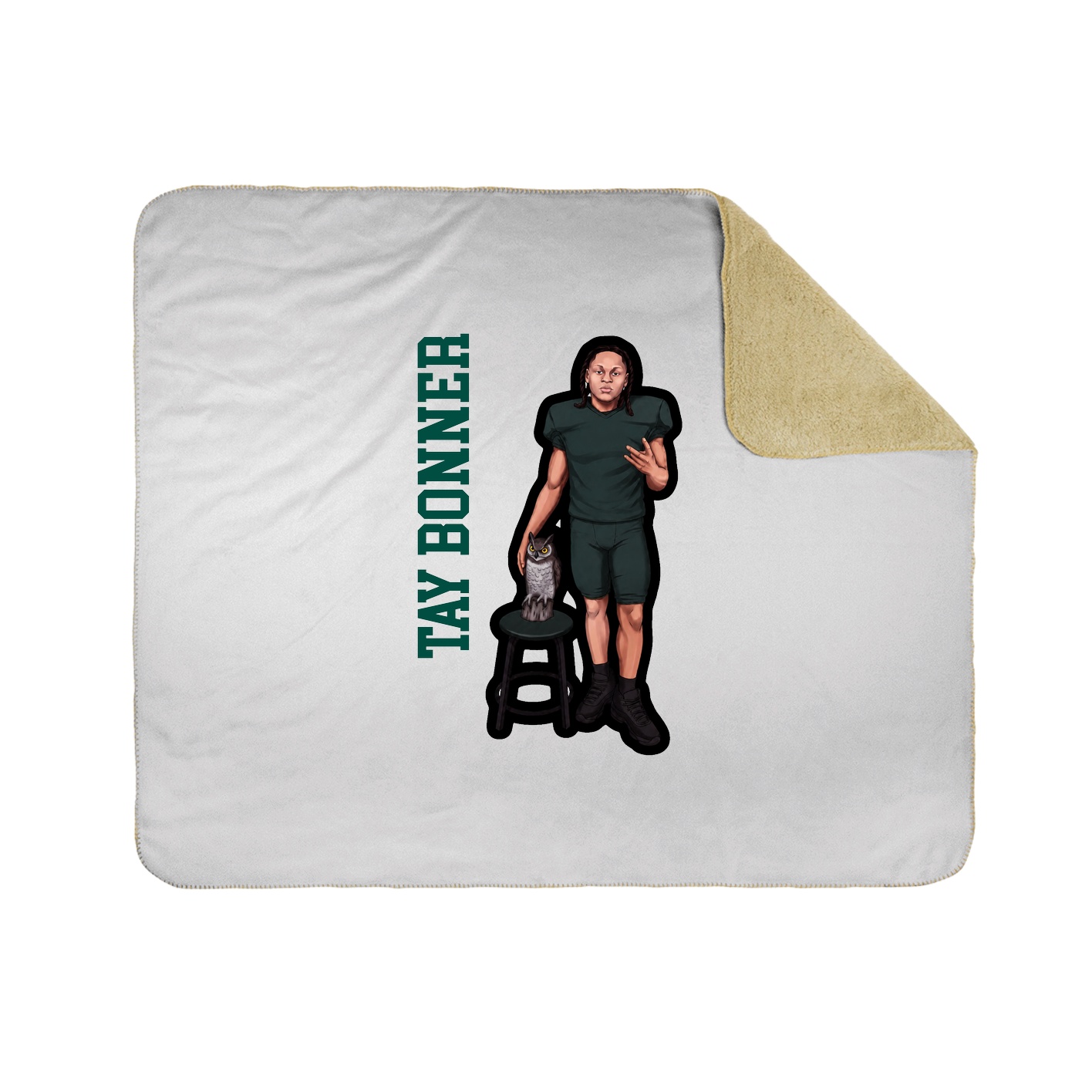 Throw Blanket — Name Vertical in White