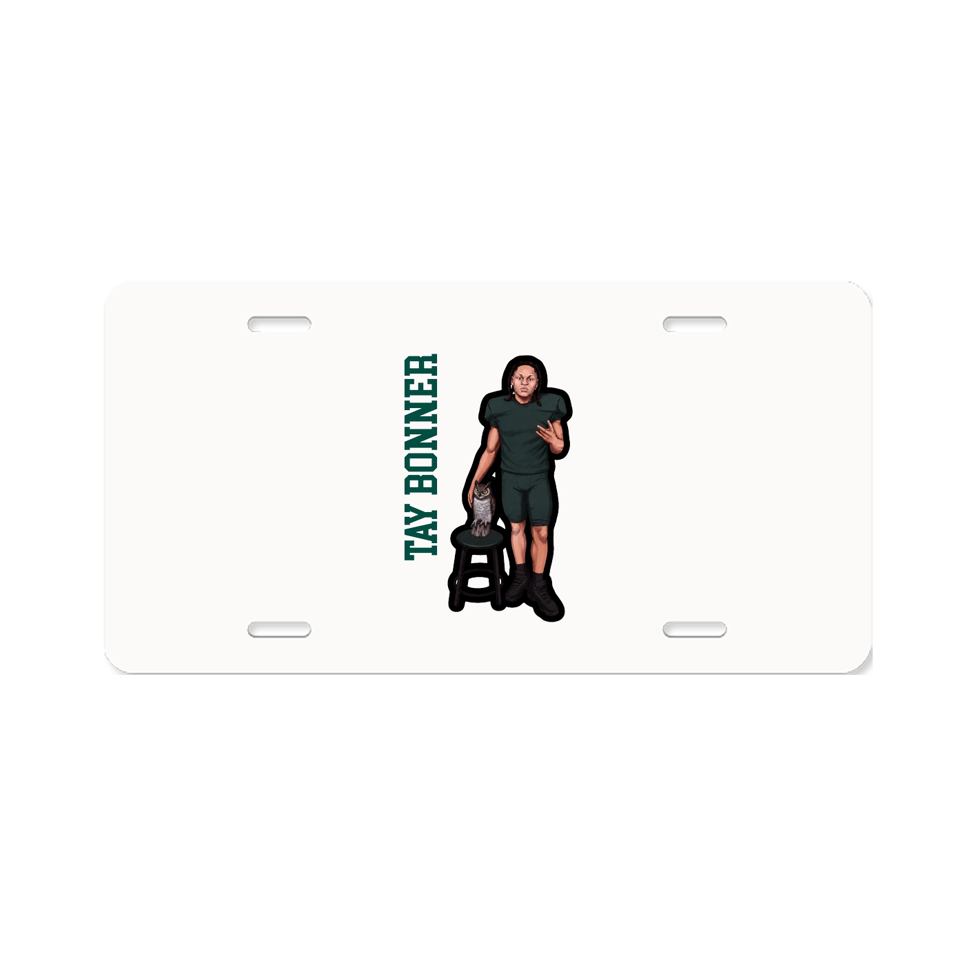 License Plate — Name Vertical in Classic