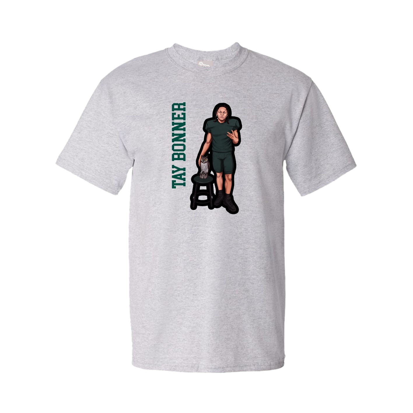 Youth Tee — Name Vertical in Grey