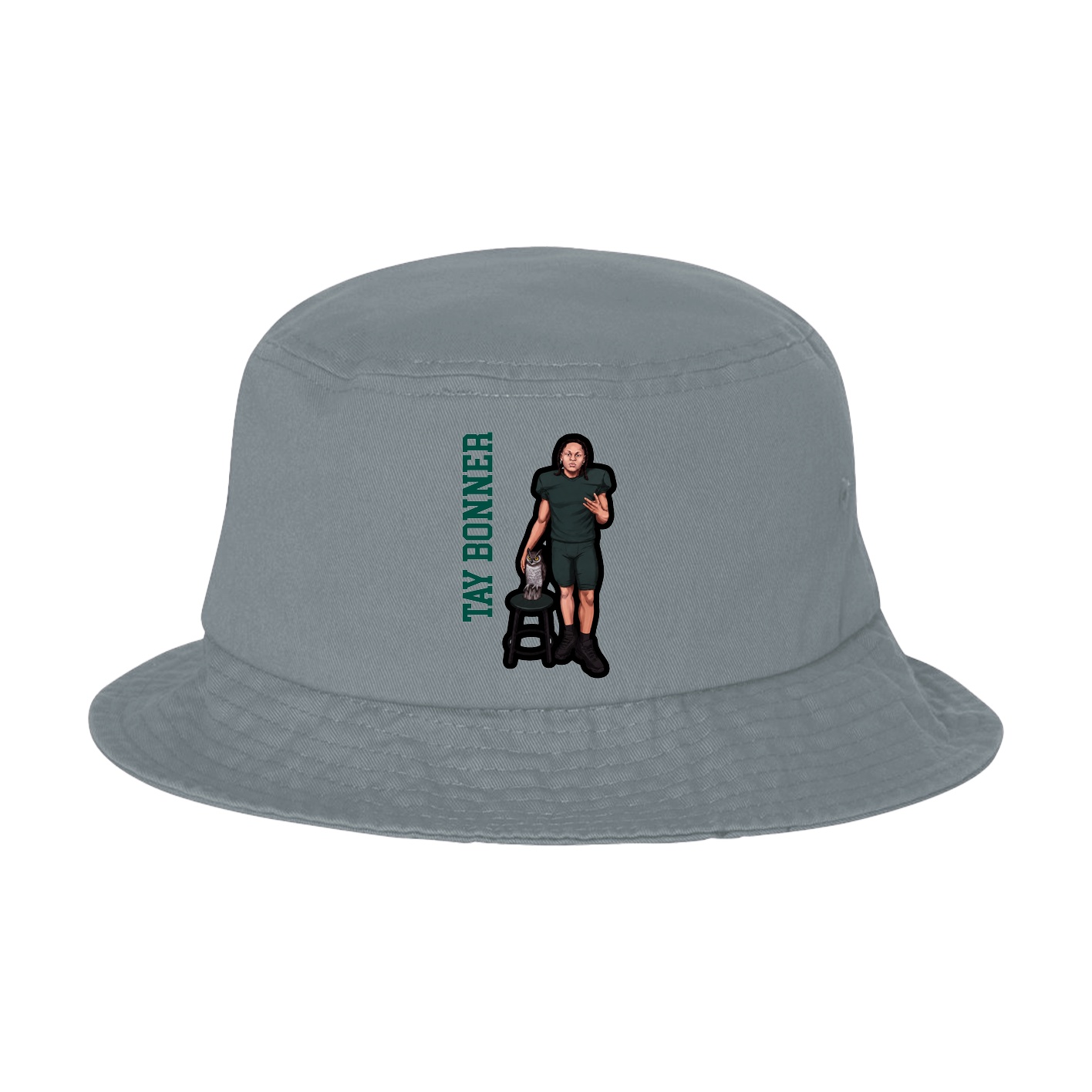 Bucket Cap — Name Vertical in Grey