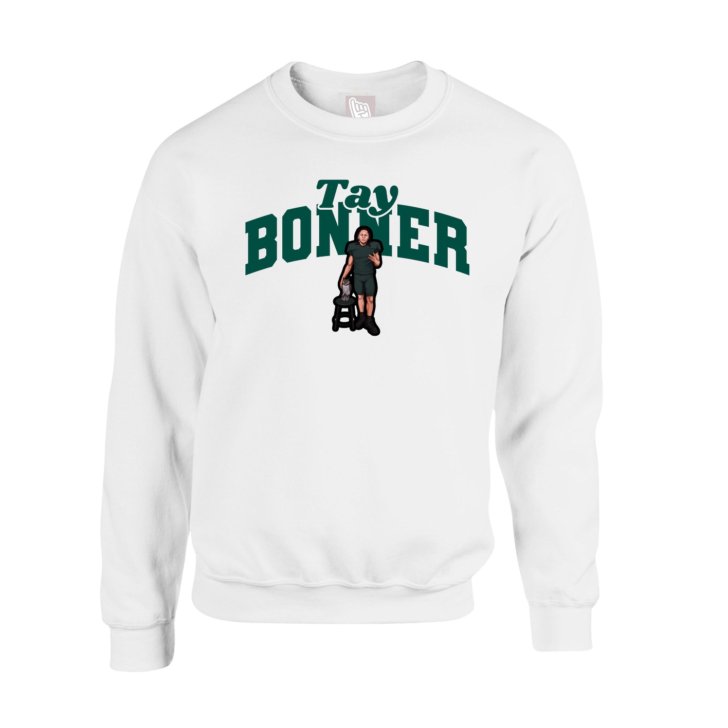 Fleece Crew — Signature Arch in White