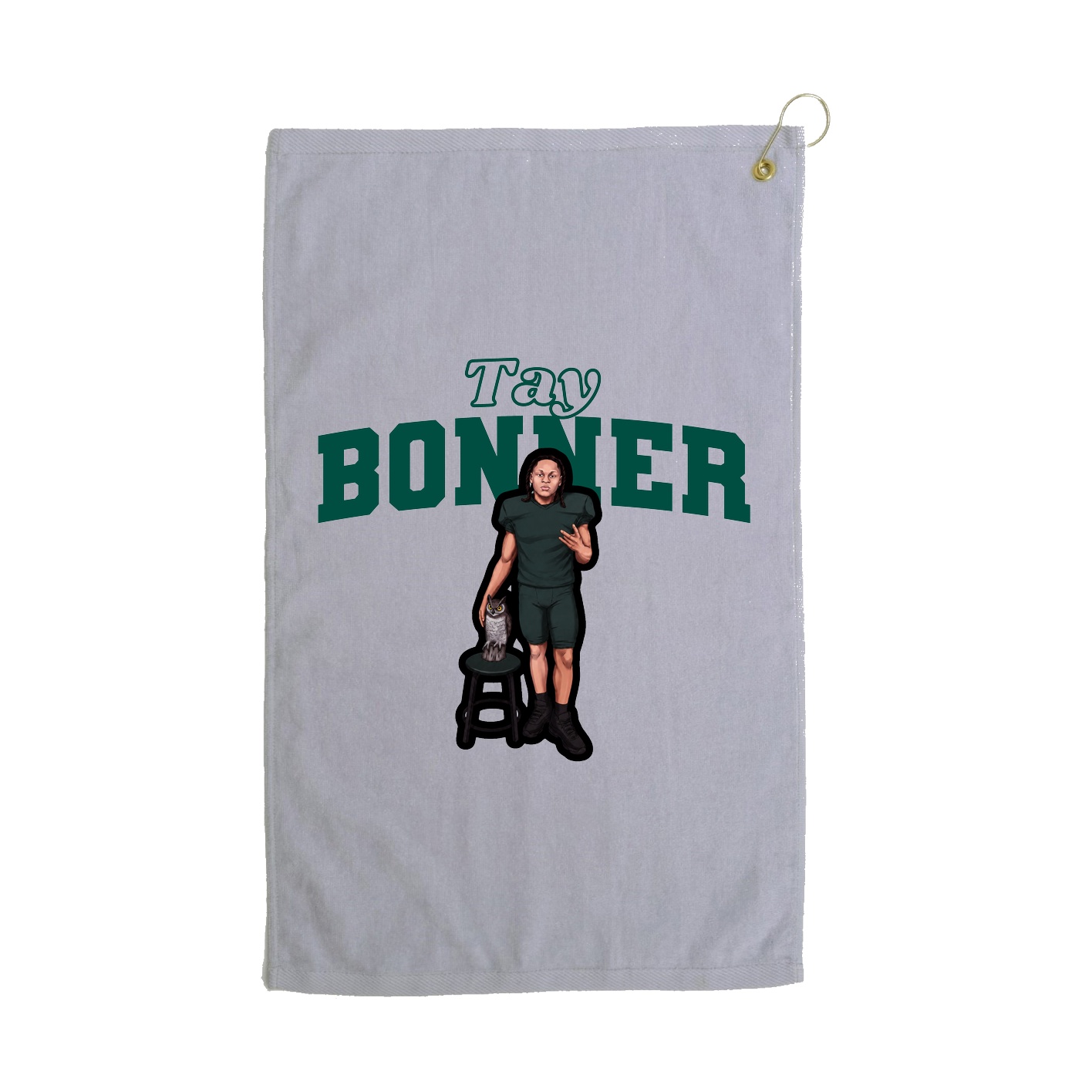 Golf Towel — Name Arch in Grey