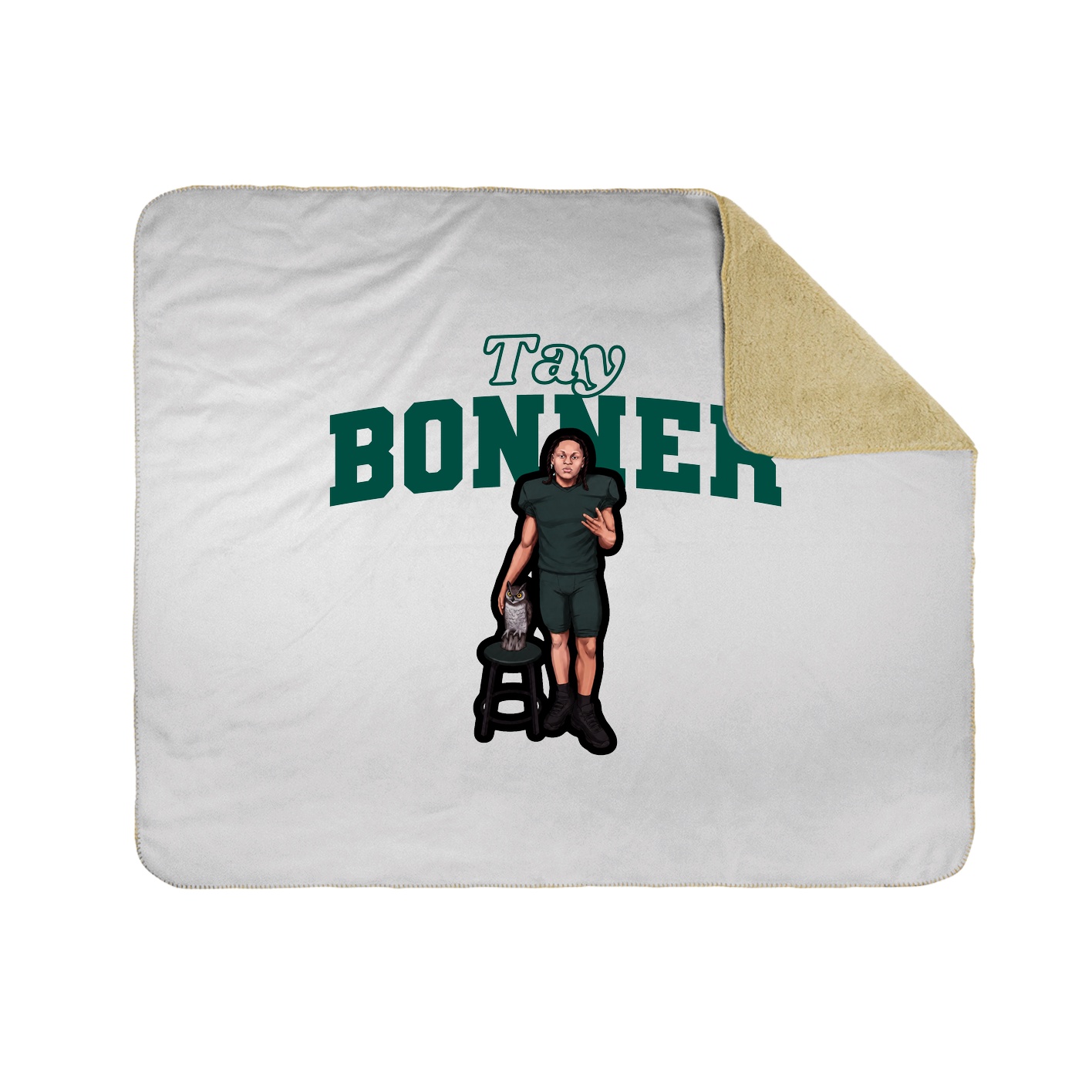 Throw Blanket — Name Arch in White
