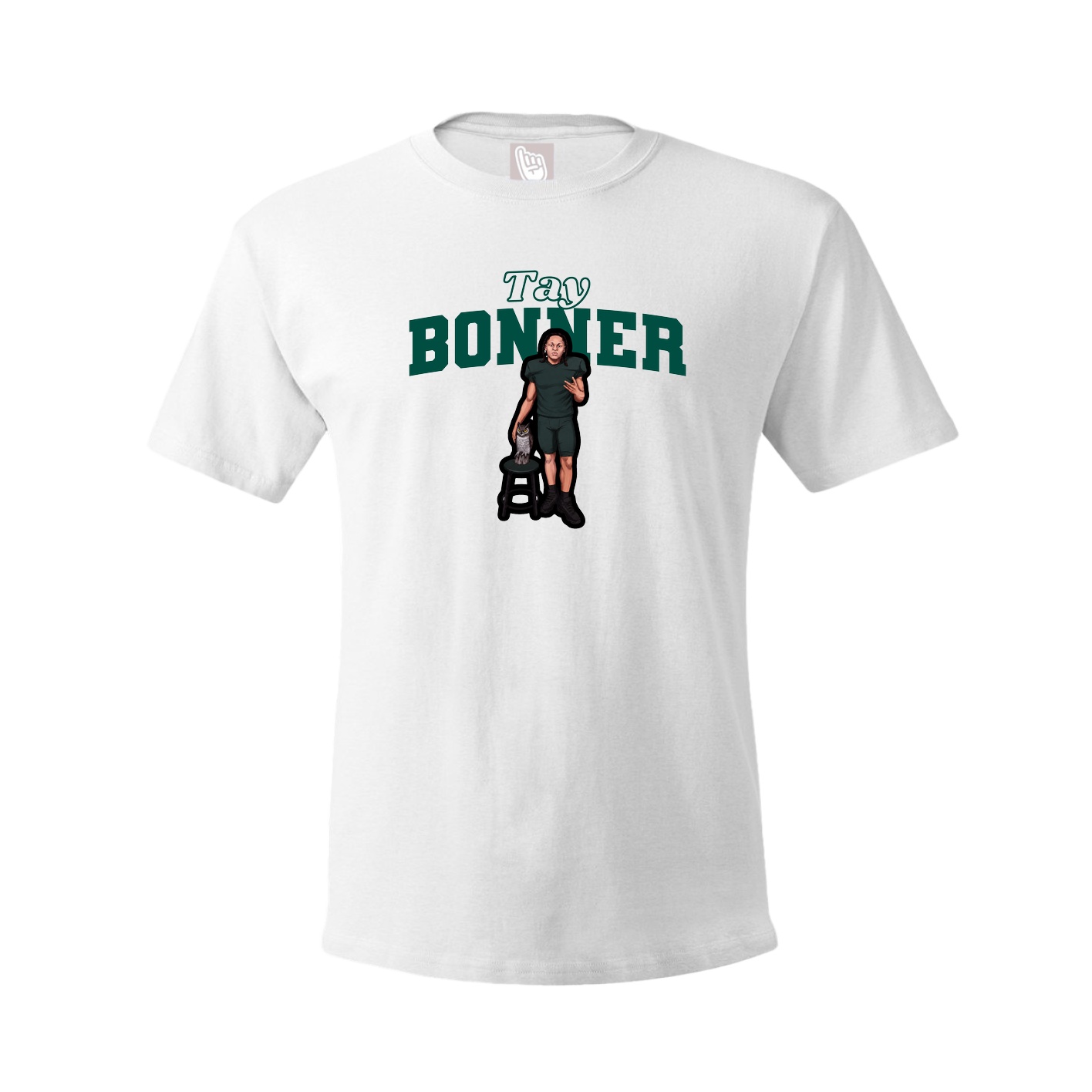 Youth Tee — Name Arch in White