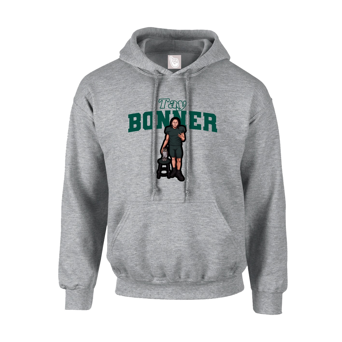 Hoodie — Name Arch in Grey
