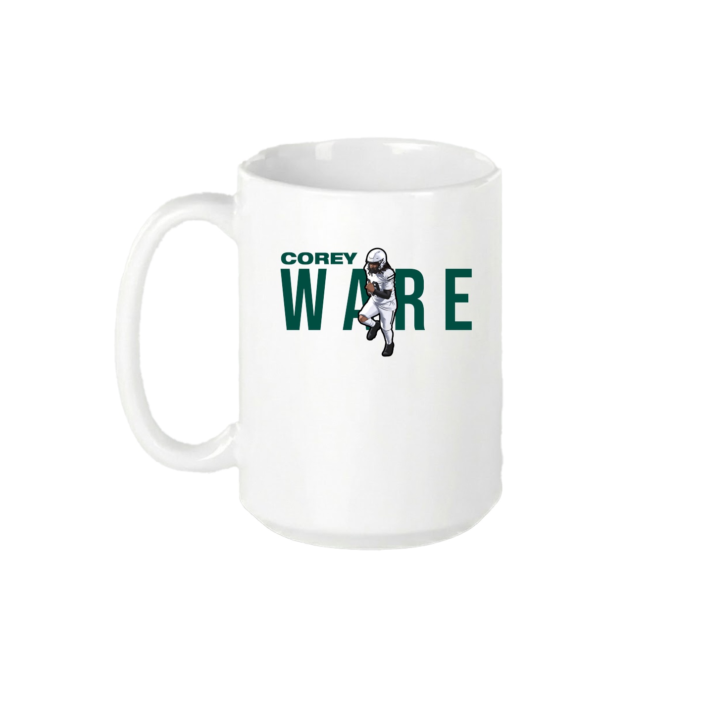 15oz Coffee Mug — Player Name in White