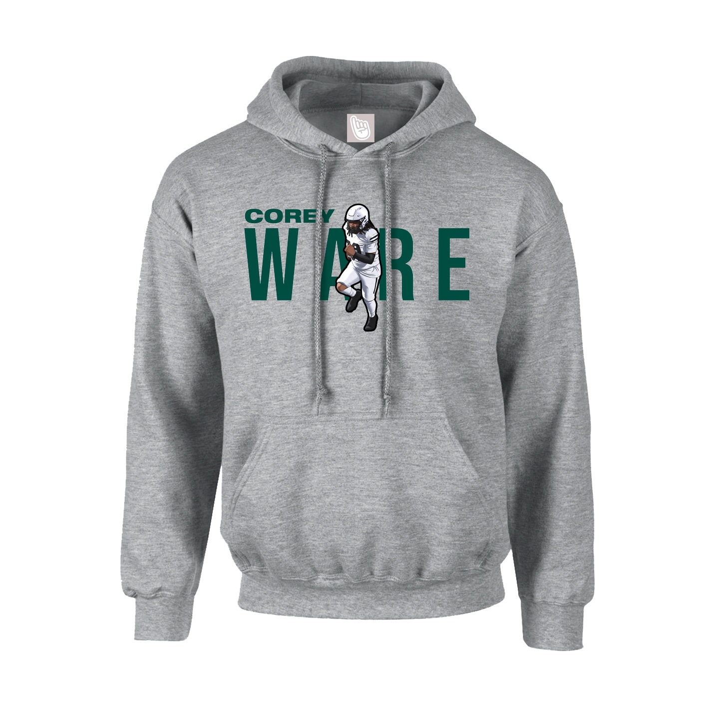 Youth Hoodie — Player Name in Grey