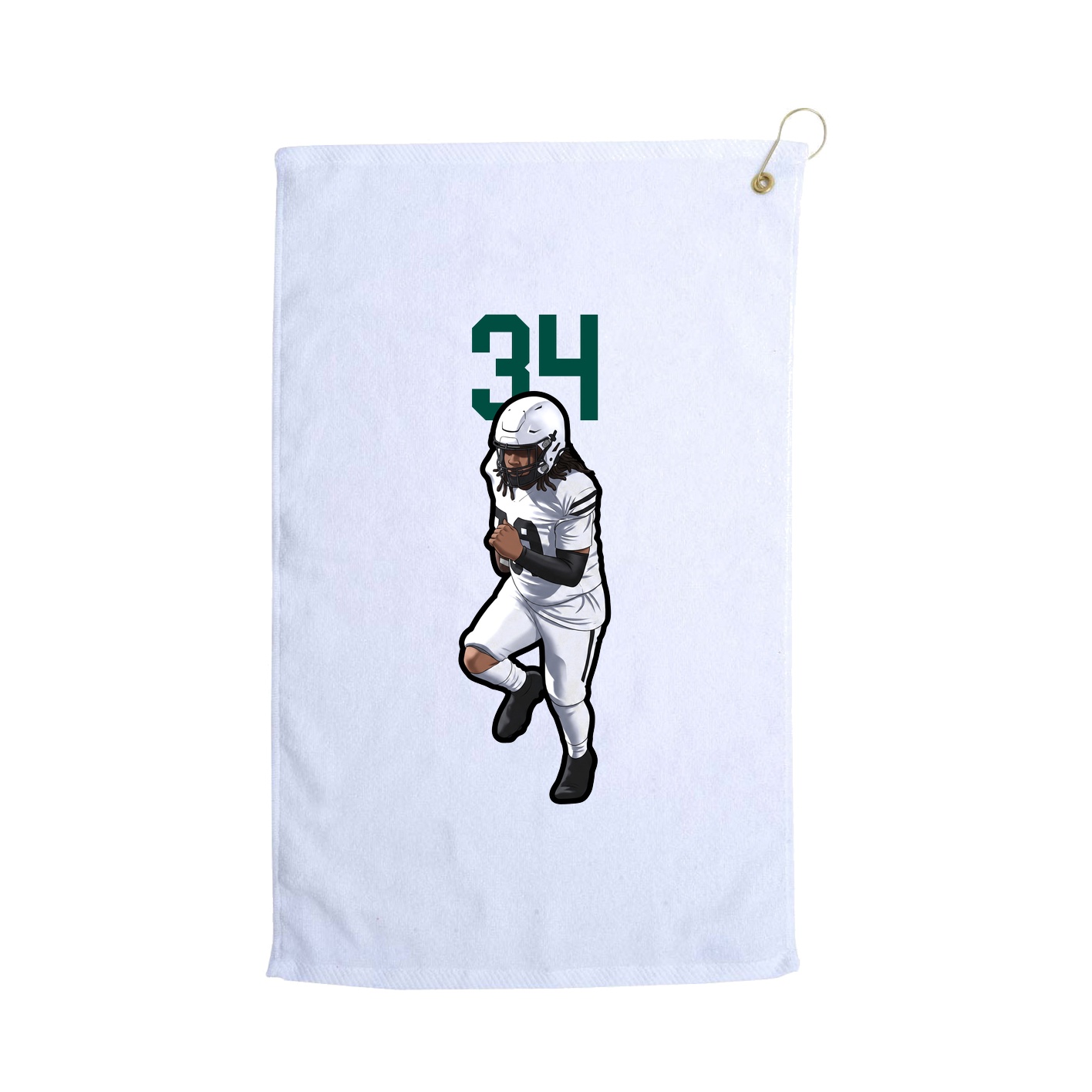 Golf Towel — Number Top in White