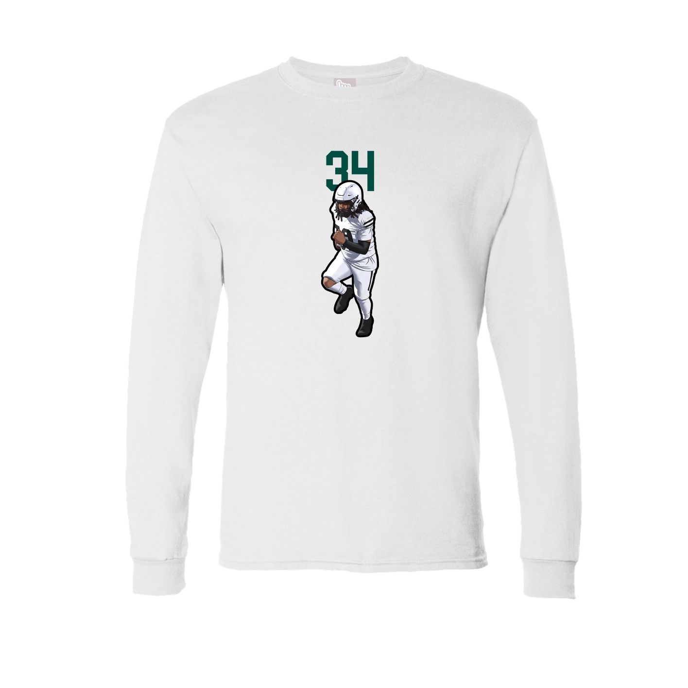 Long Sleeve Tee — Number Top in White