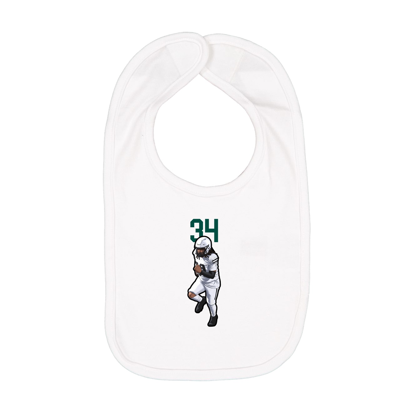 Infant Bib — Number Top in White