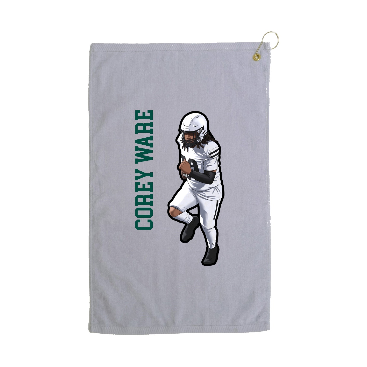 Golf Towel — Name Vertical in Grey
