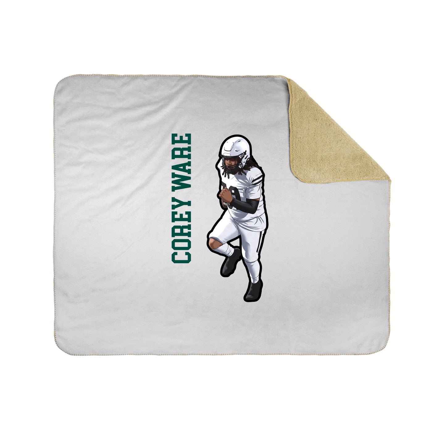 Throw Blanket — Name Vertical in White