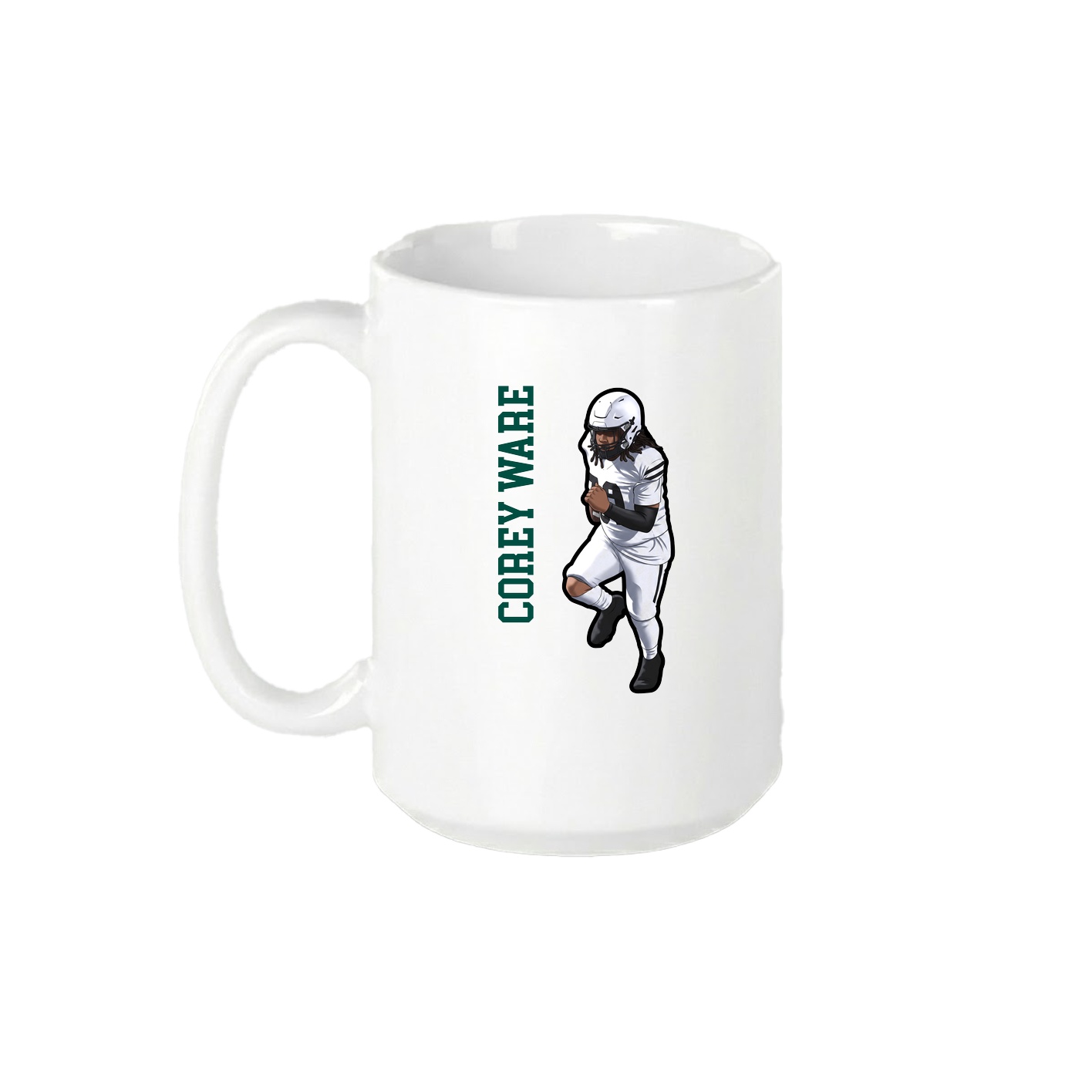 15oz Coffee Mug — Name Vertical in White