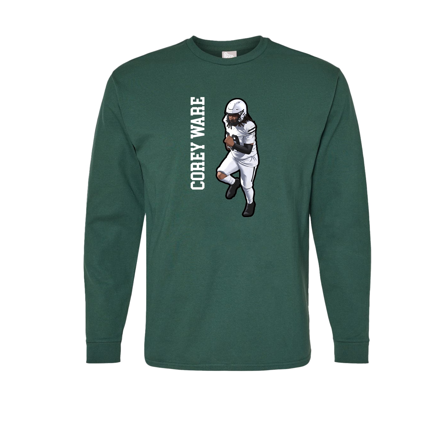 Long Sleeve Tee — Name Vertical in Green