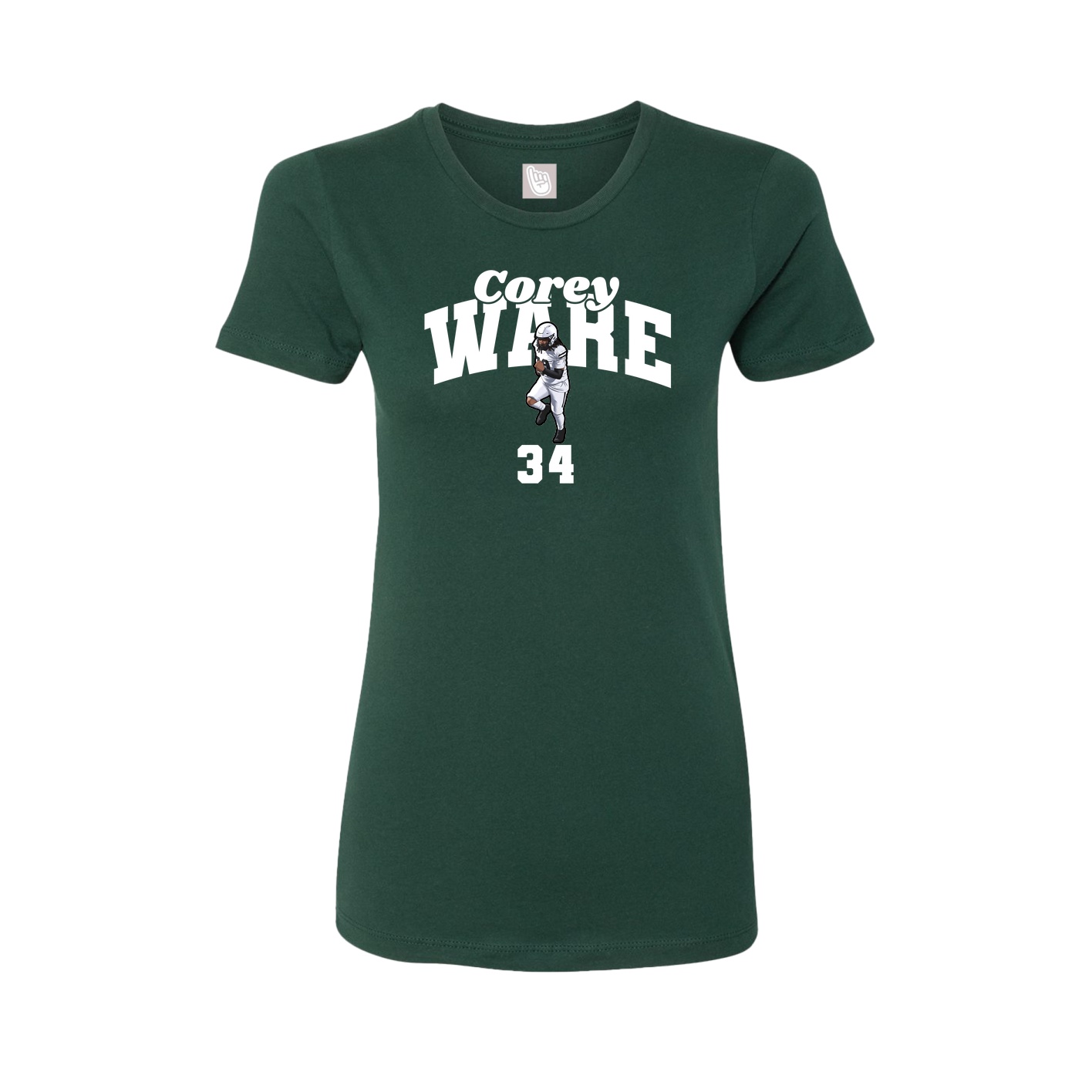 Fitted Women's Tee — Signature Arch in Green