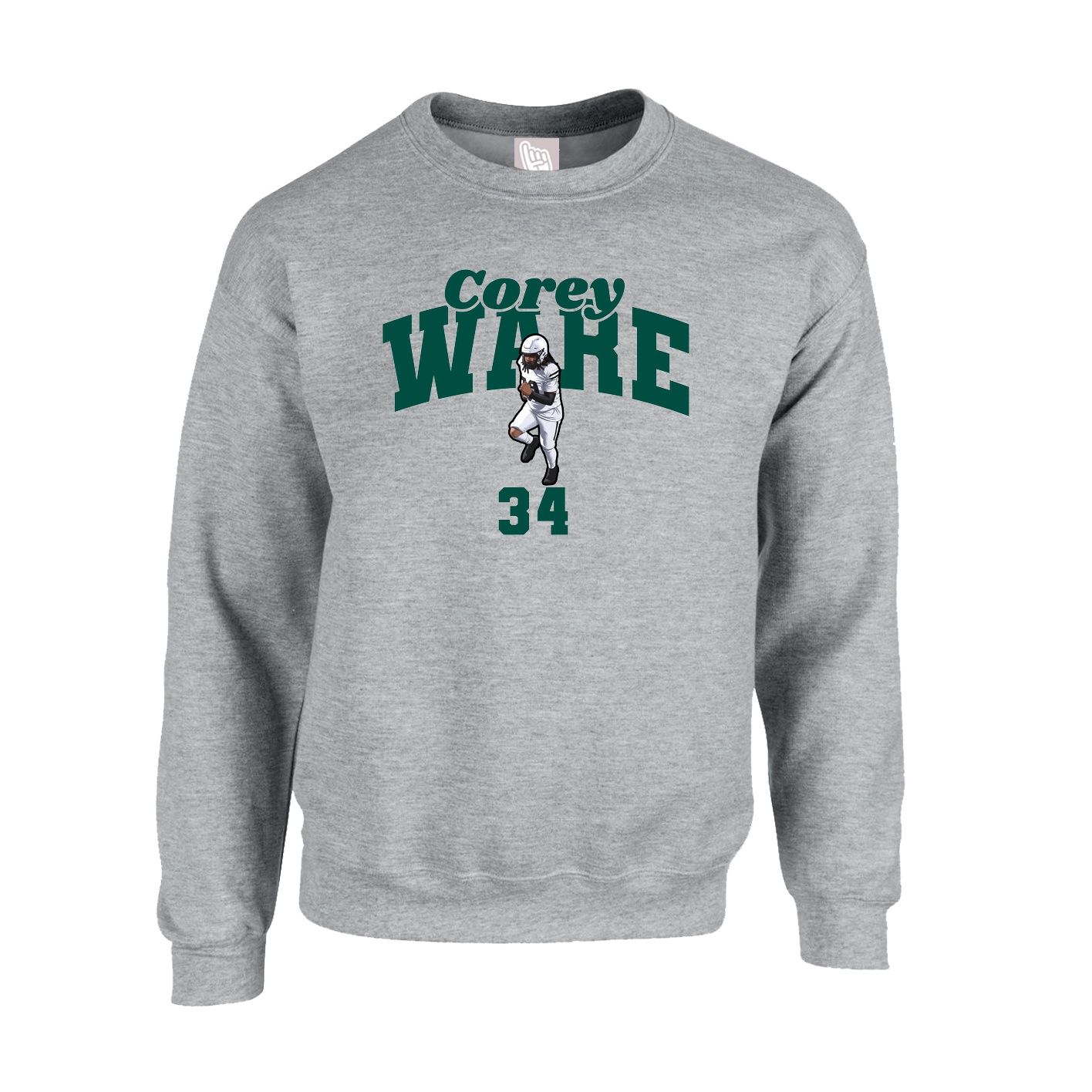 Fleece Crew — Signature Arch in Grey