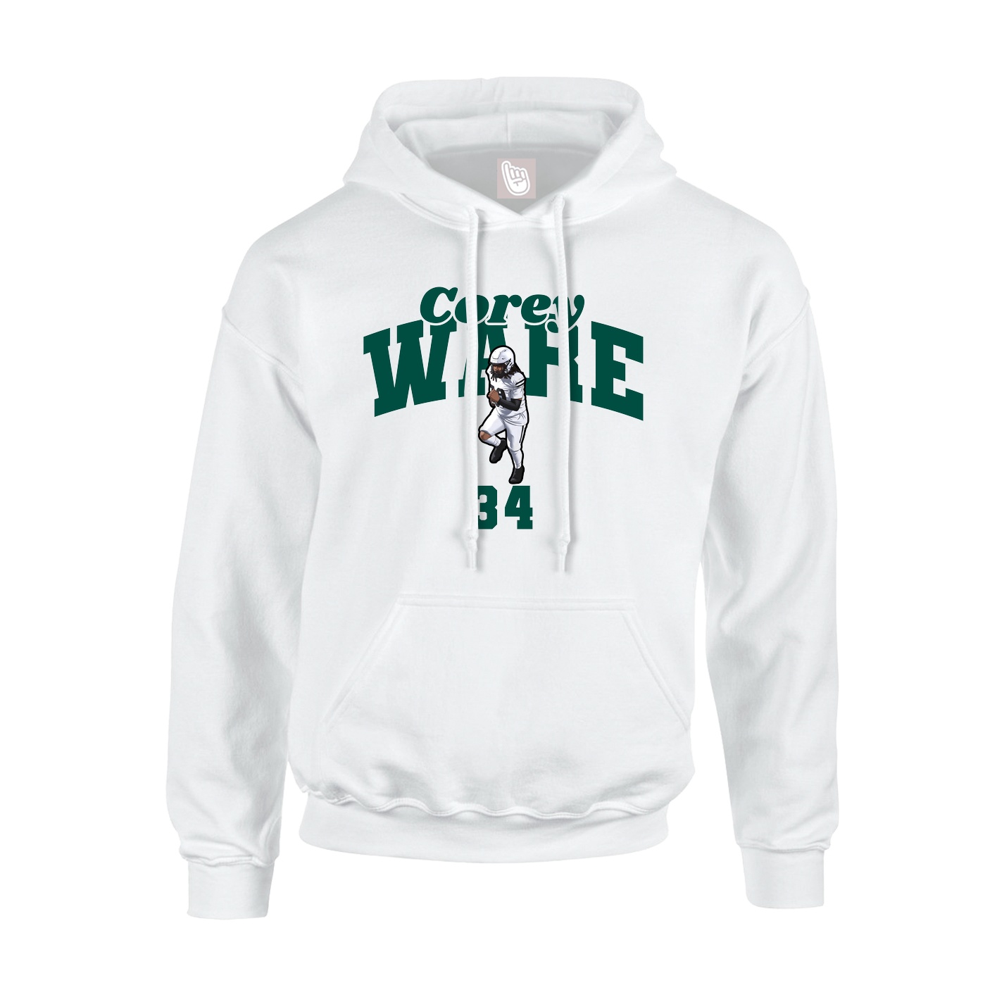 Youth Hoodie — Signature Arch in White