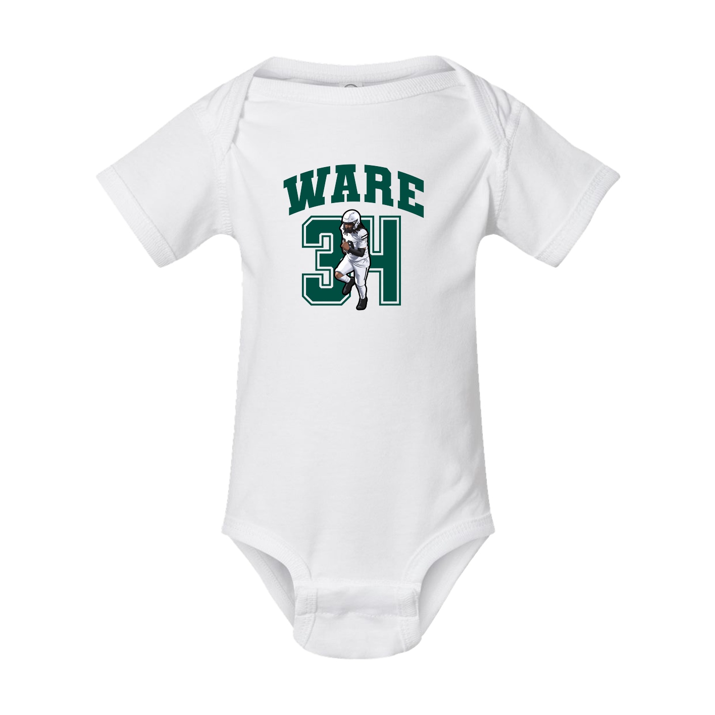 Baby Onesie — Number in White