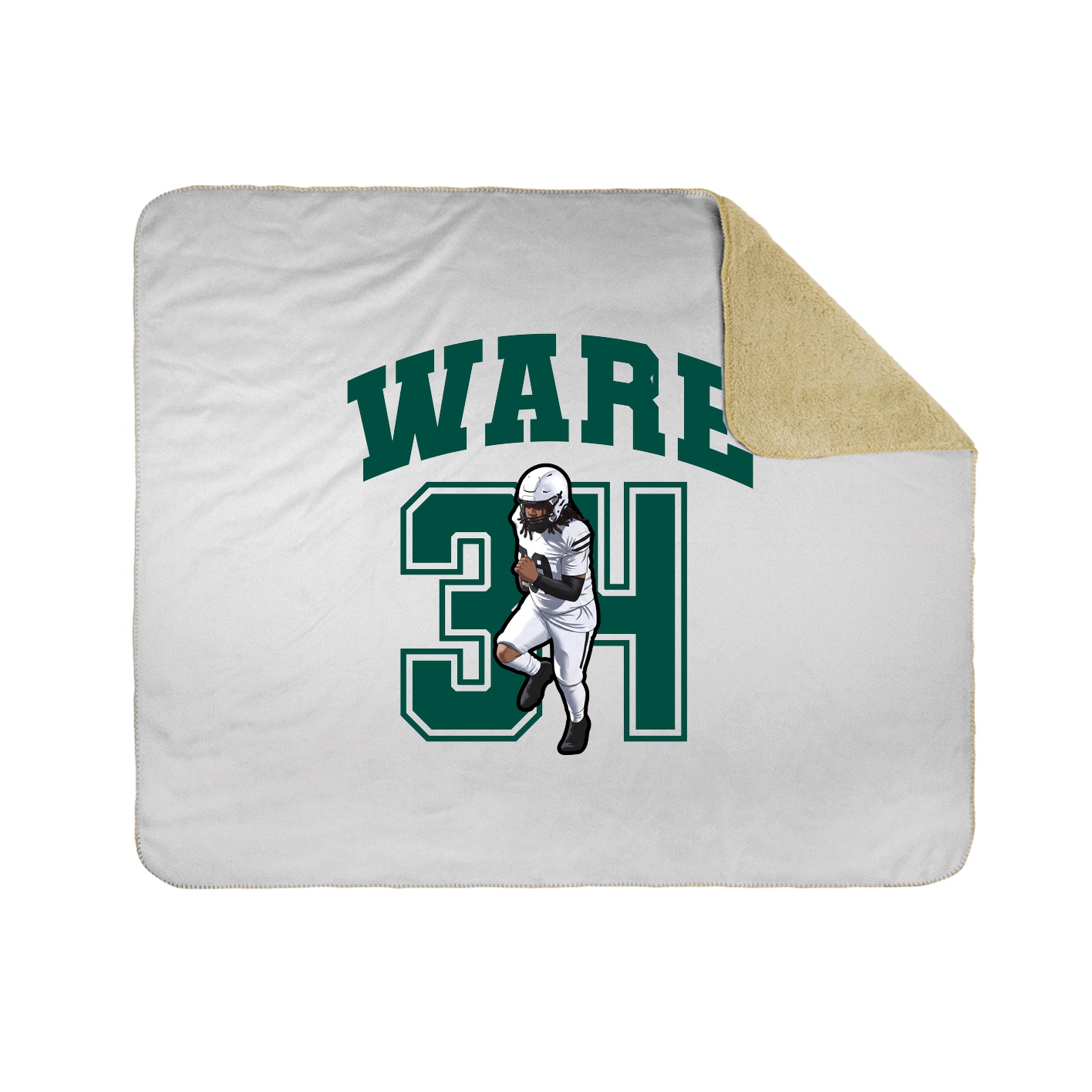 Throw Blanket — Number in White