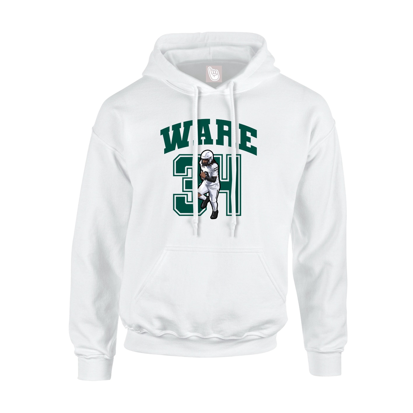 Hoodie — Number in White
