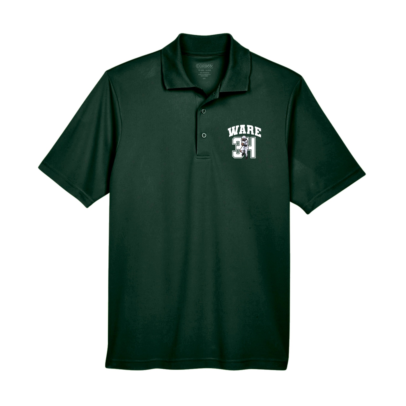 Performance Polo — Number in Green