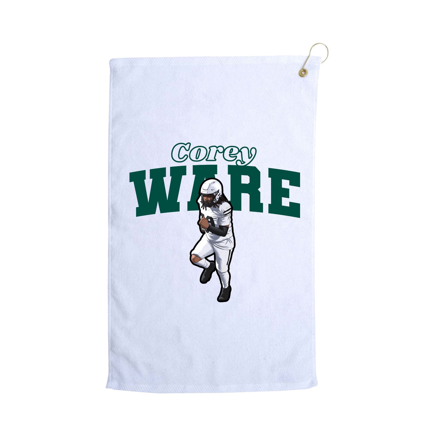 Golf Towel — Name Arch in White