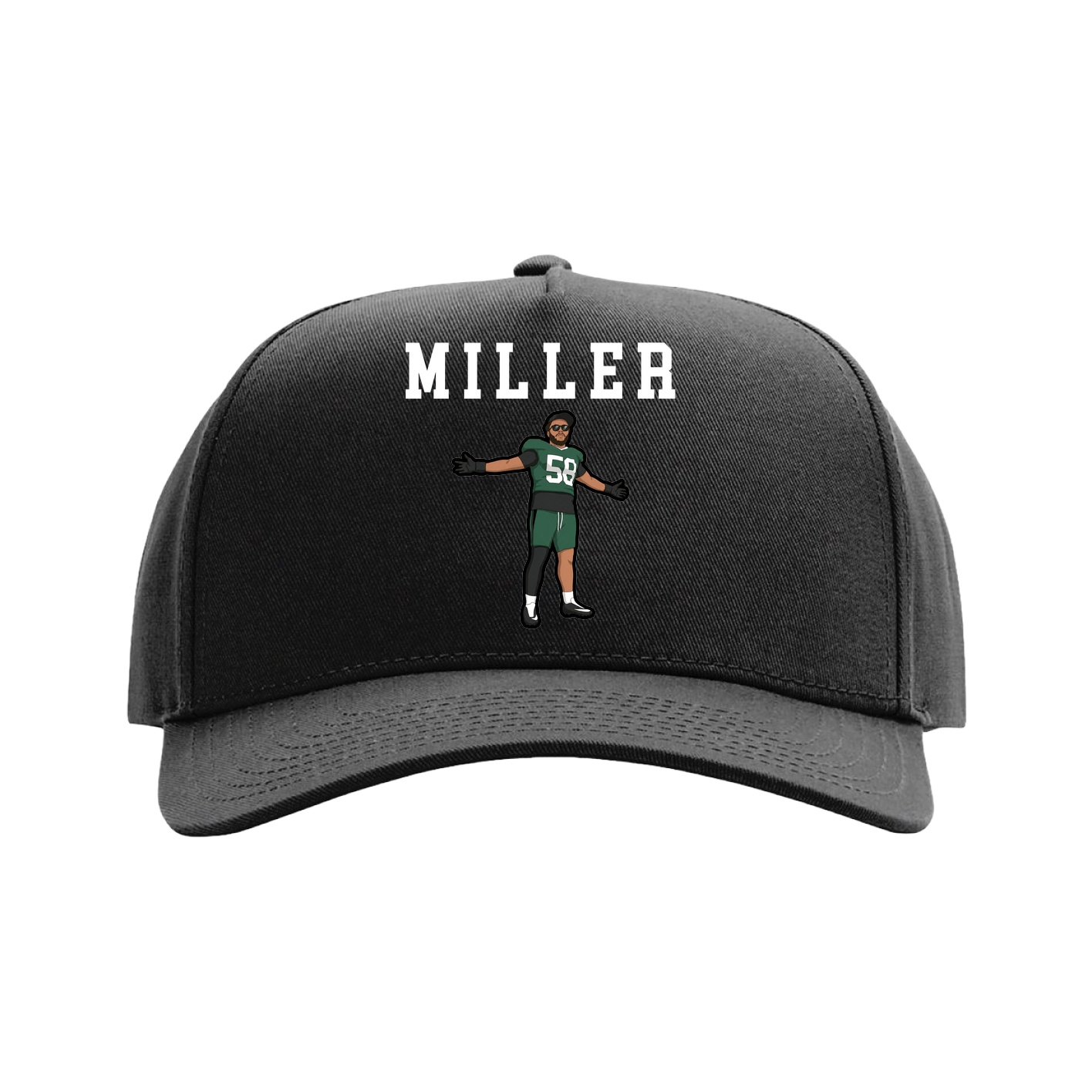 Full Fabric Five-Panel Champ Cap — Shirsey in Black