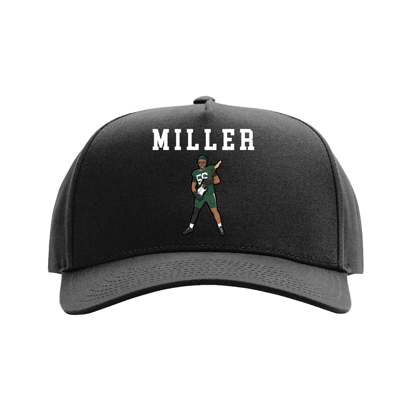 Full Fabric Five-Panel Champ Cap — Shirsey in Black