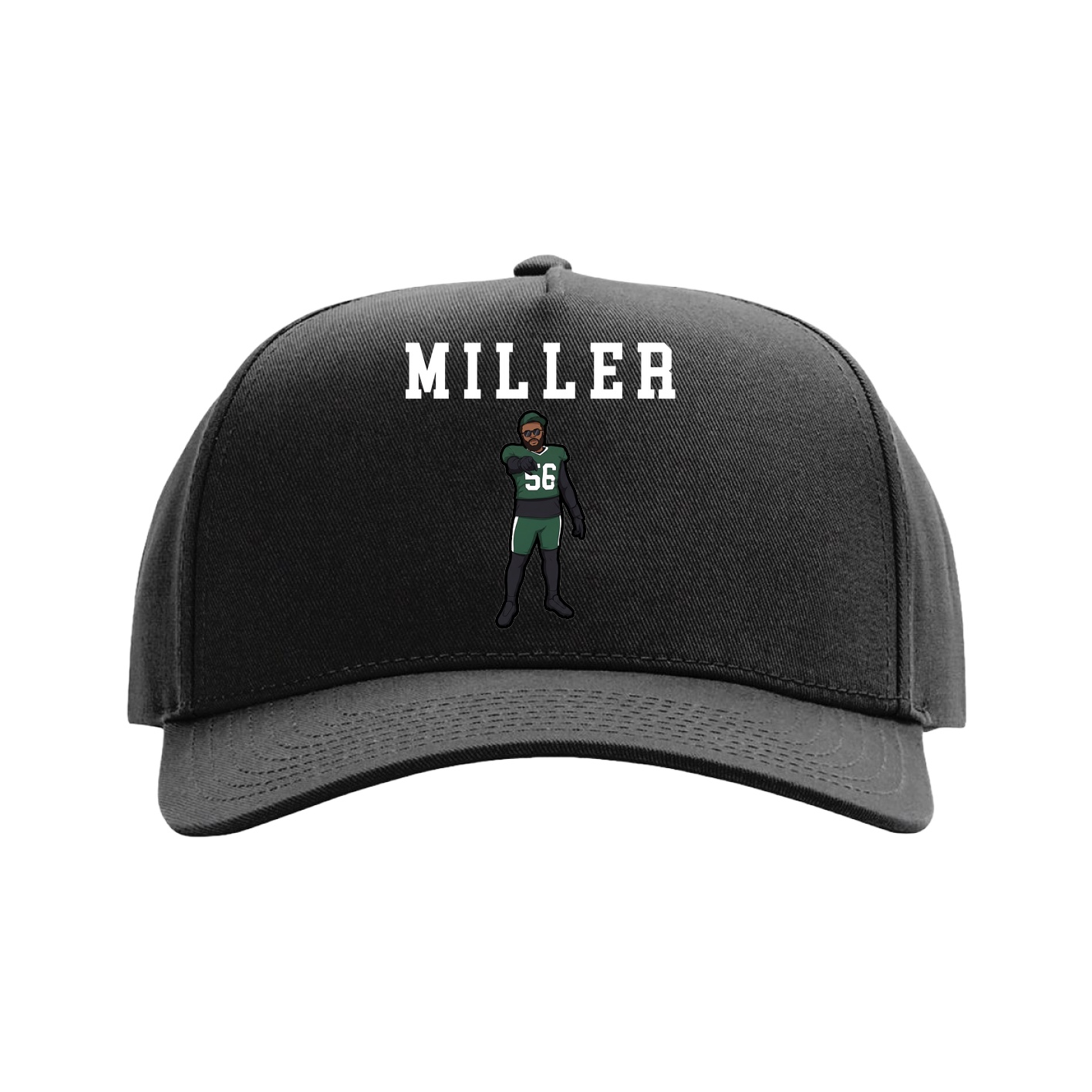 Full Fabric Five-Panel Champ Cap — Shirsey in Black