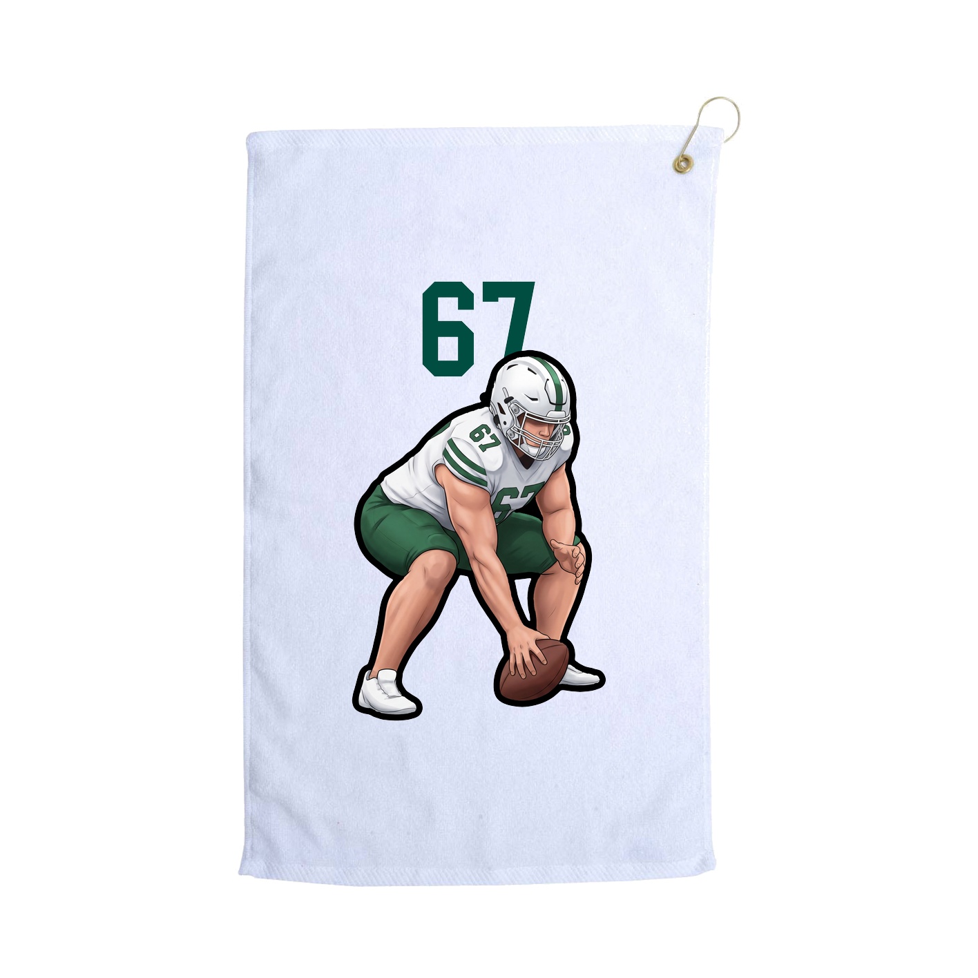 Golf Towel — Number Top in White