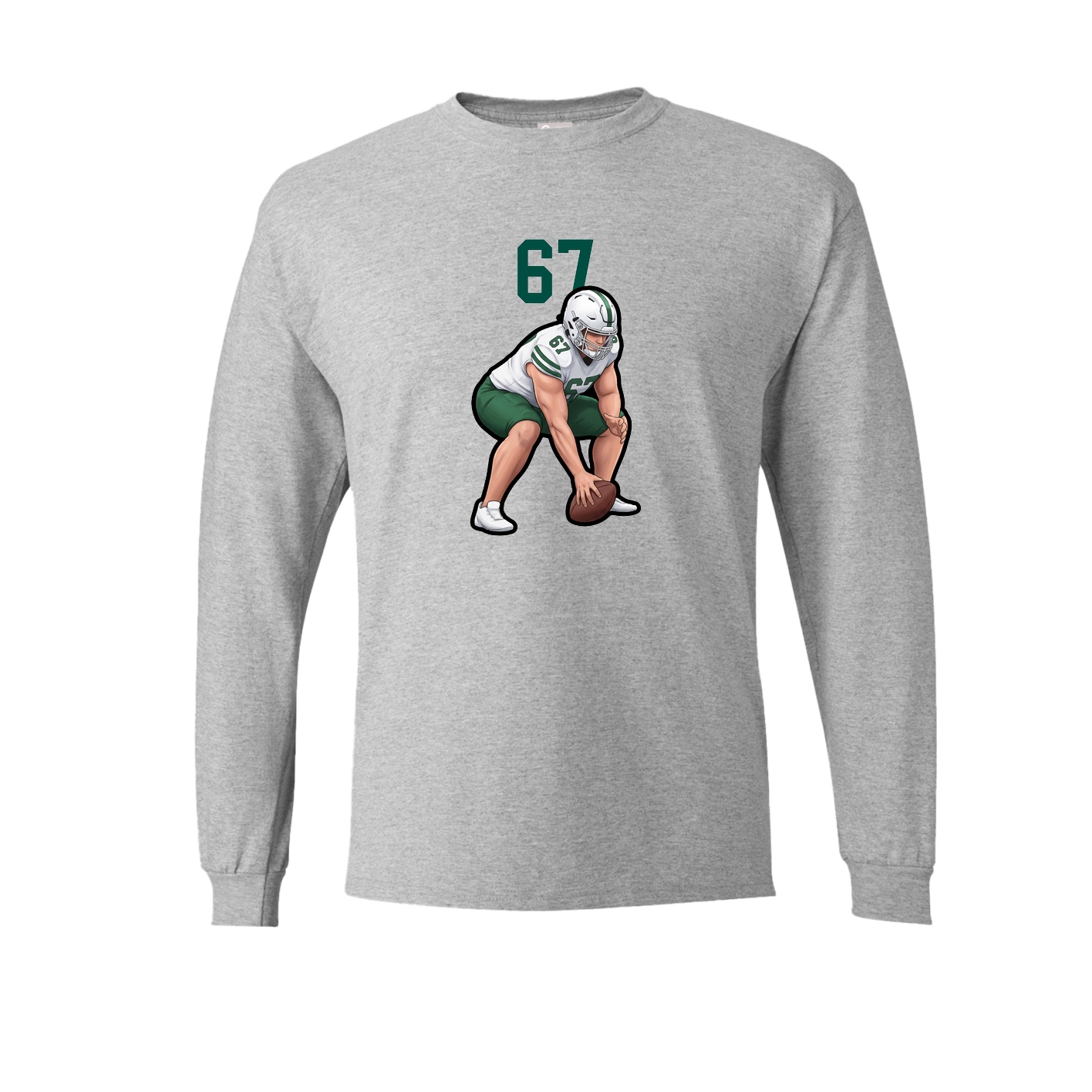 Long Sleeve Tee — Number Top in Grey
